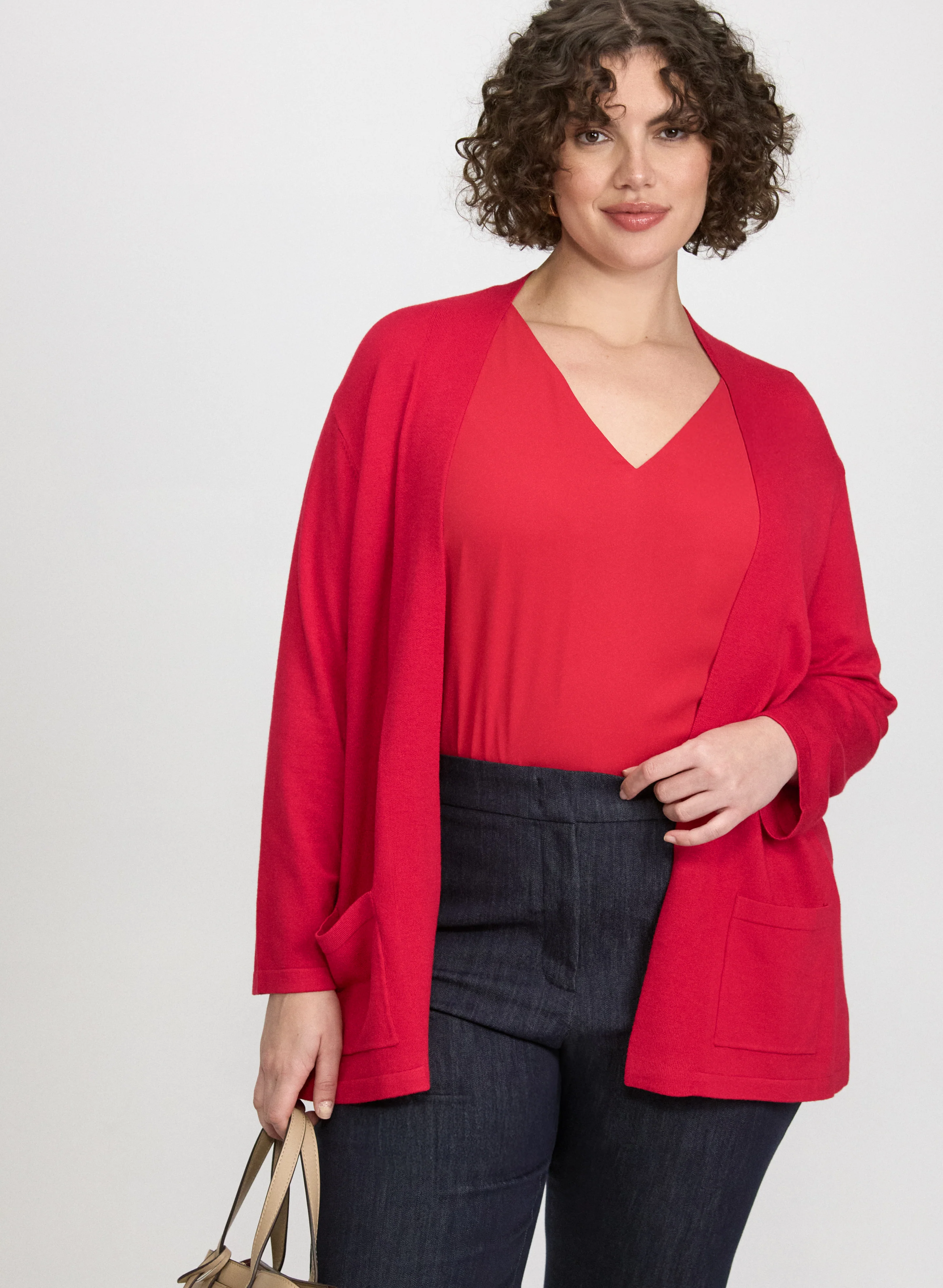 Knit Open-Front Cardigan