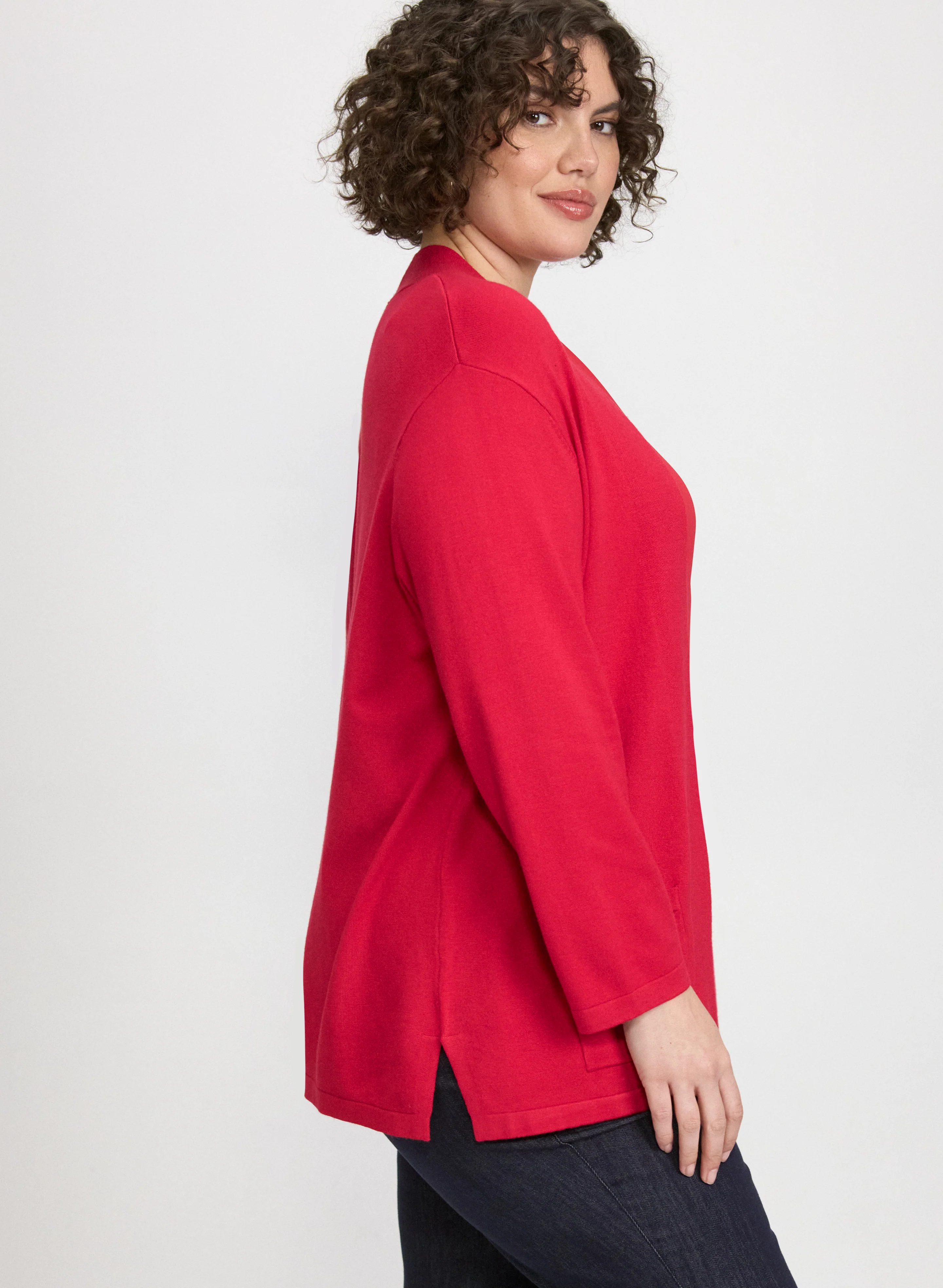 Knit Open-Front Cardigan - Image 2