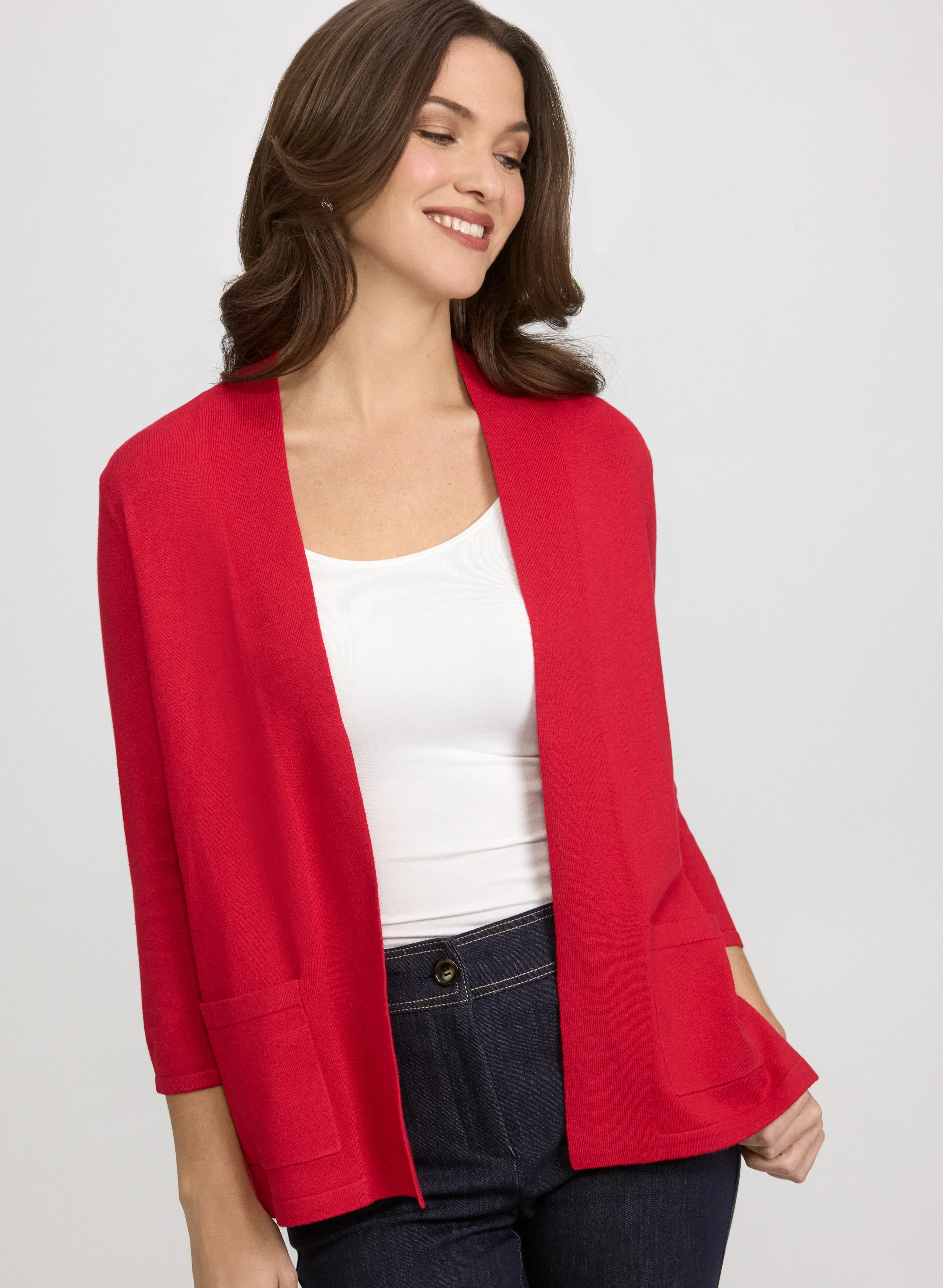Knit Open-Front Cardigan