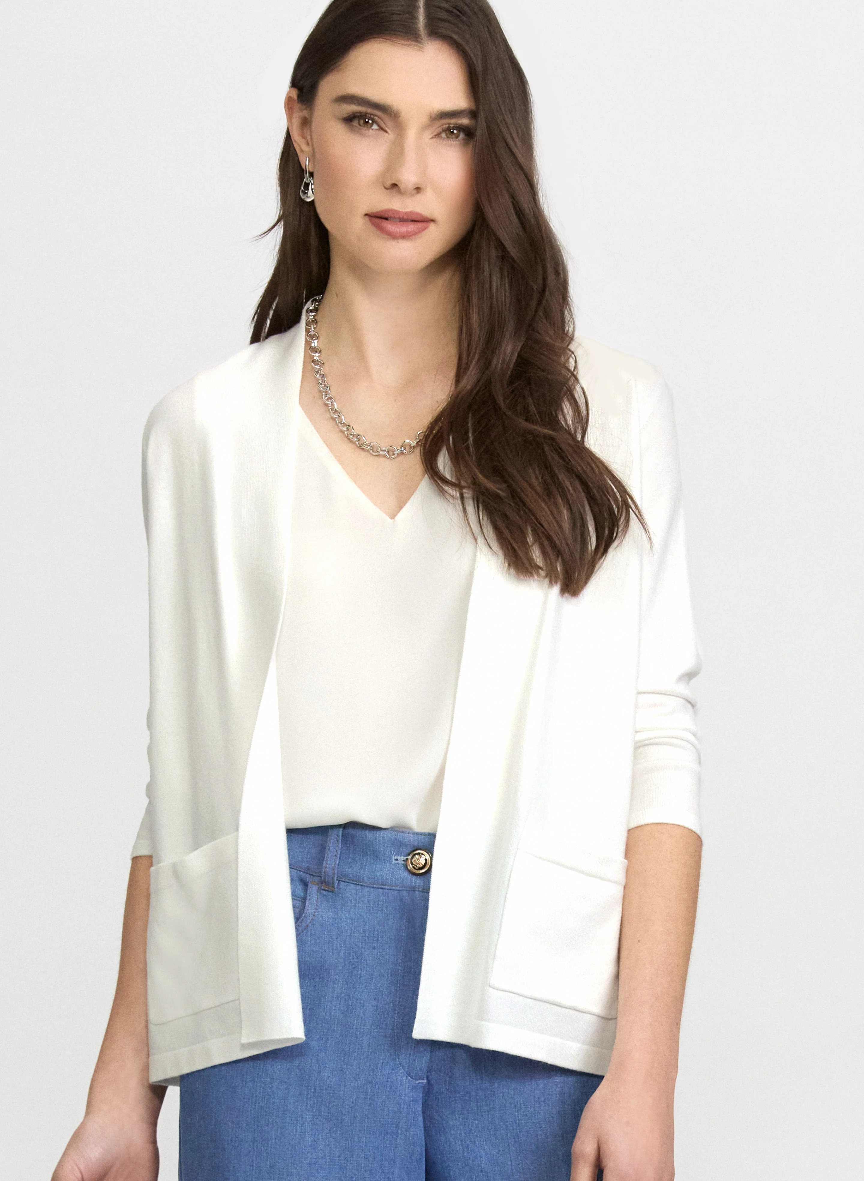 Knit Open-Front Cardigan