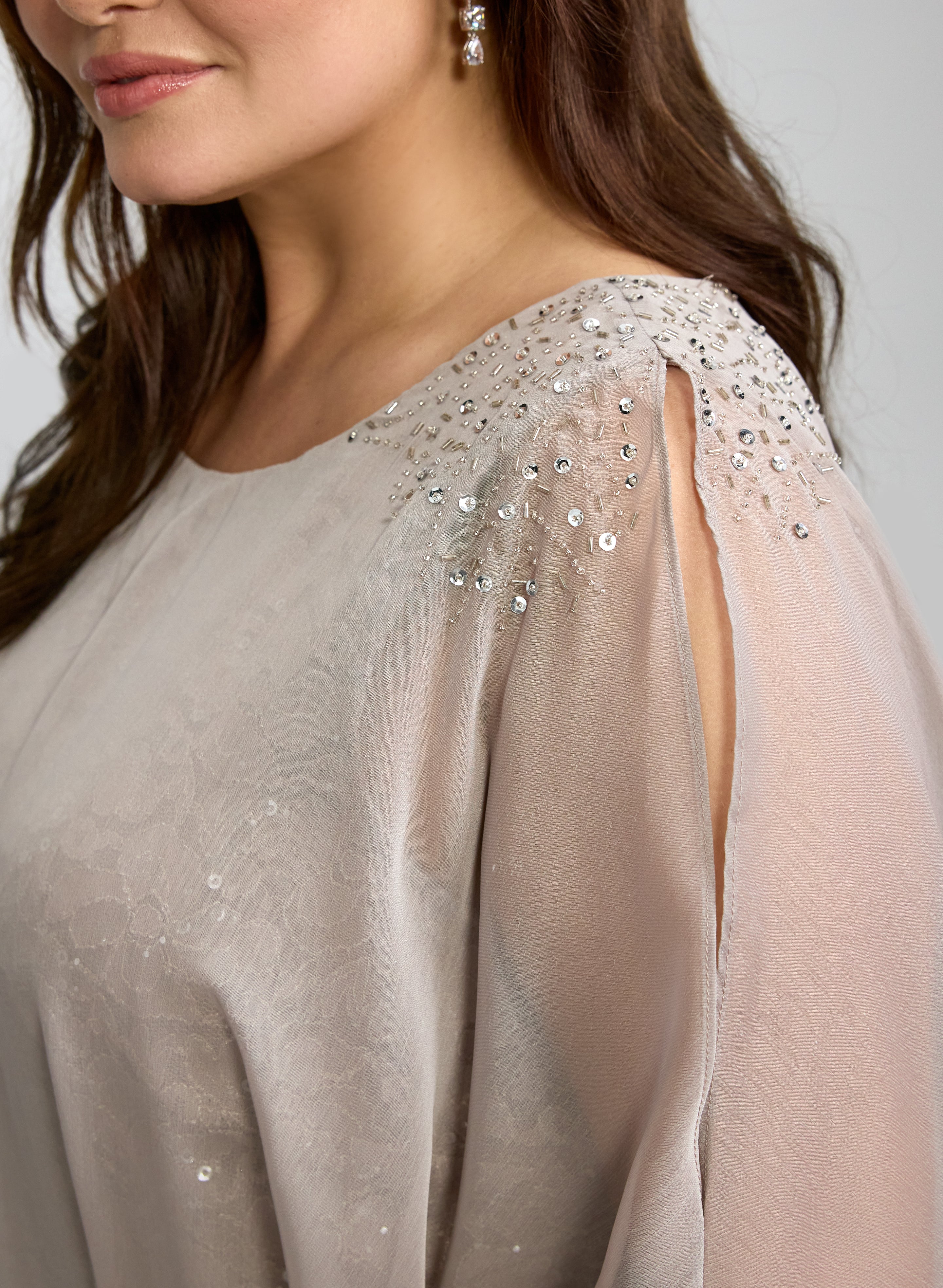 Lace Capelet Overlay Dress - Image 3
