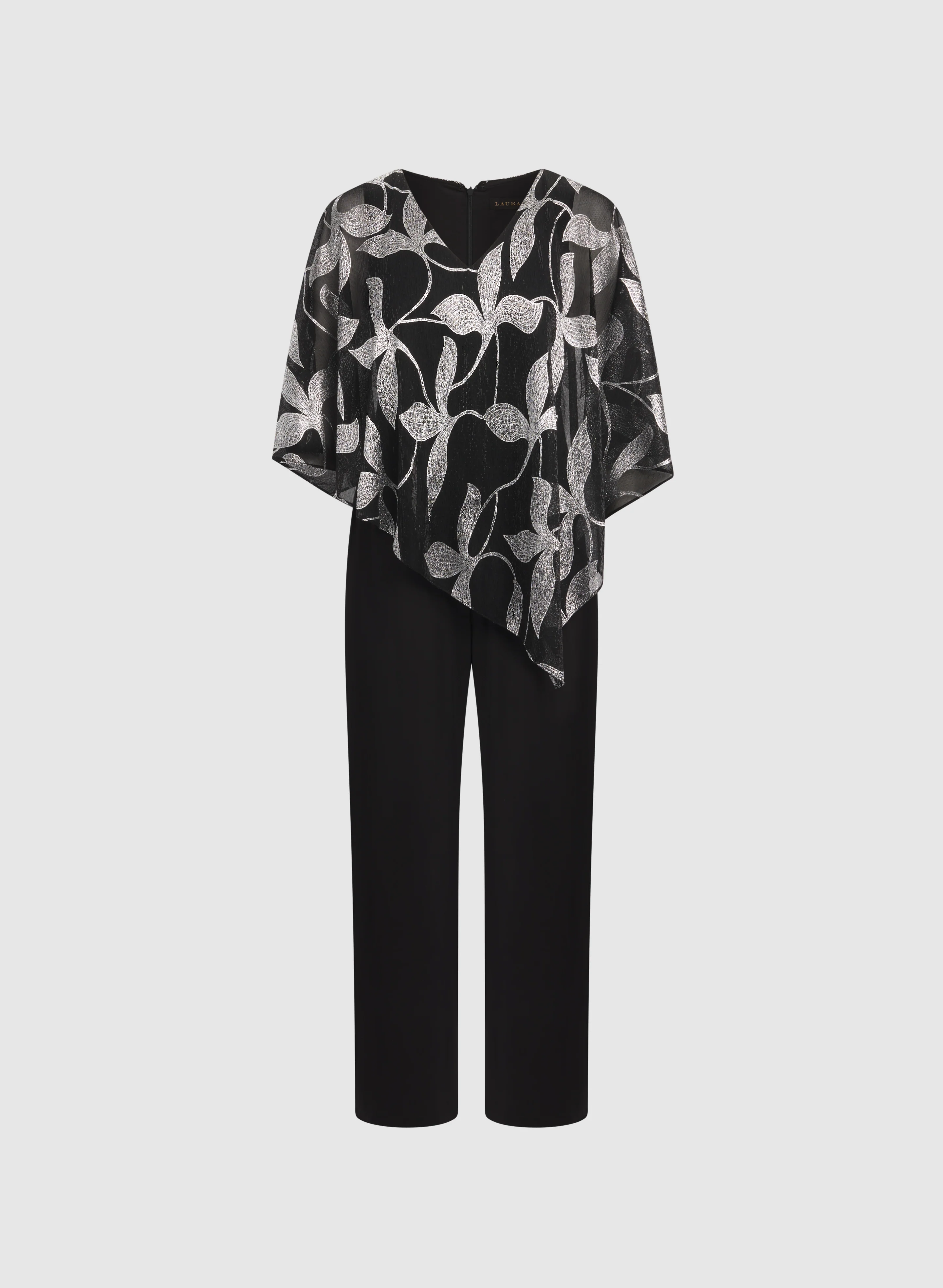 Leaf Print Capelet Jumpsuit - Image 6