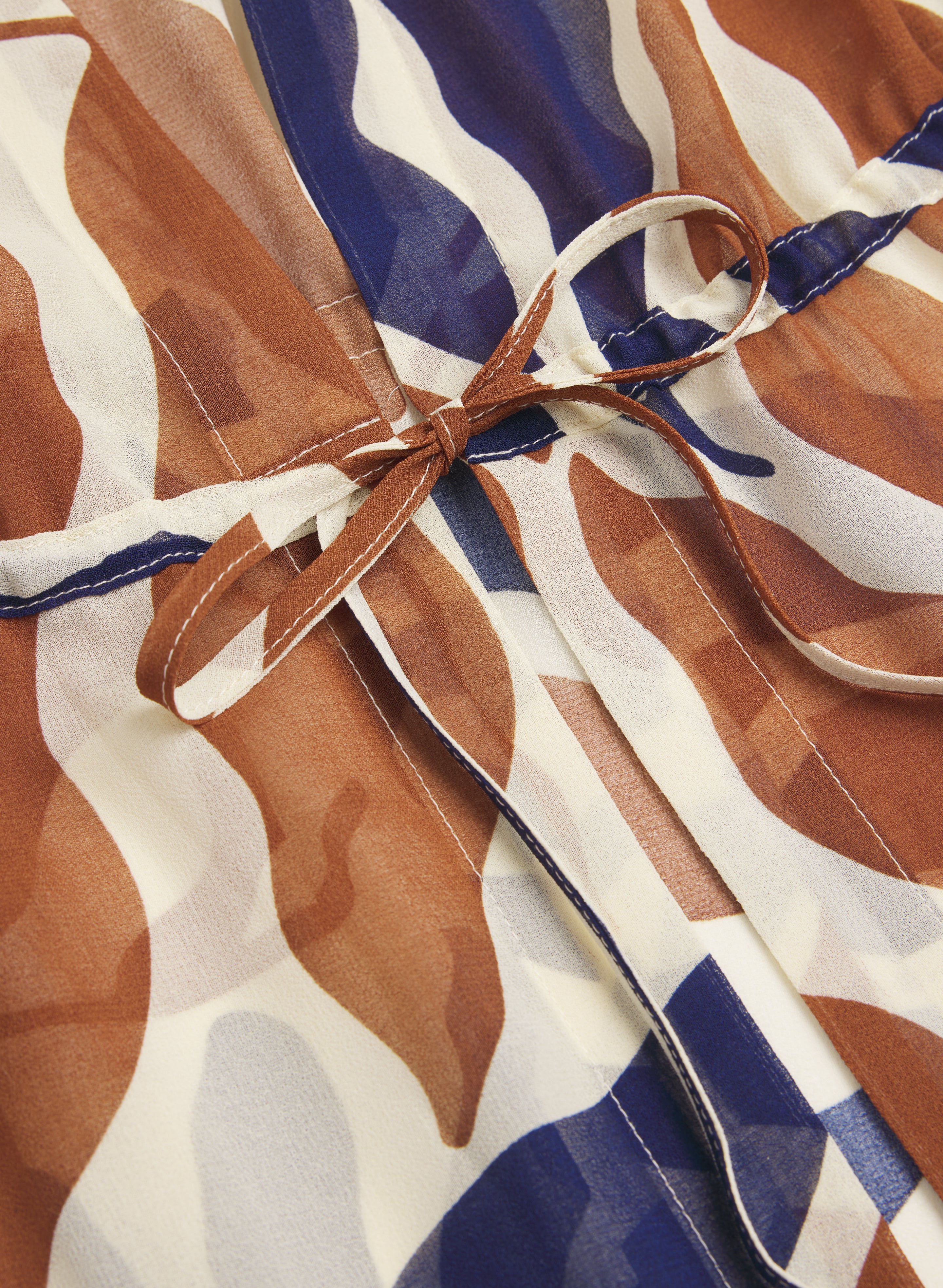 Leaf Print Chiffon Blouse - Image 6