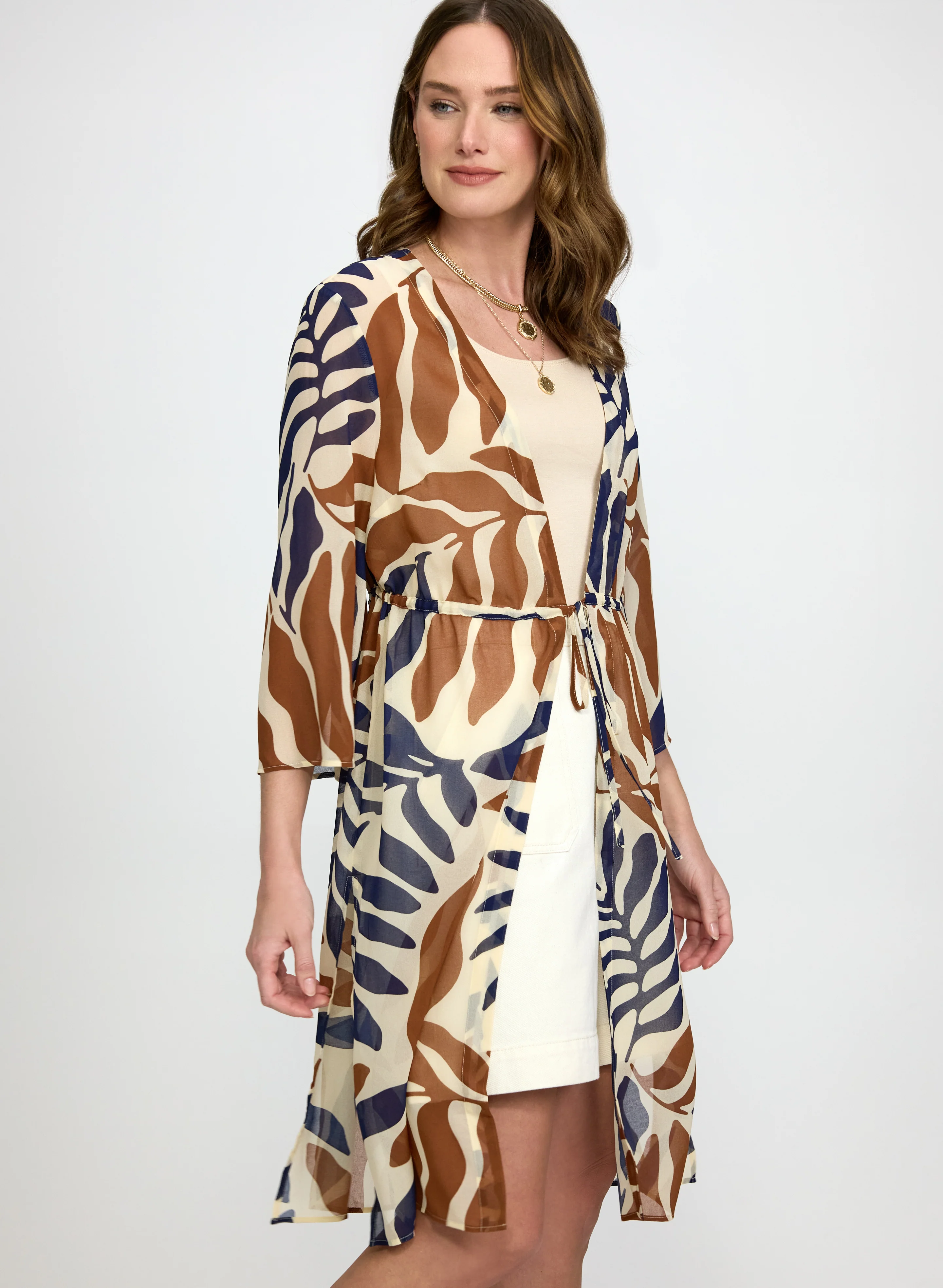 Leaf Print Chiffon Blouse - Image 8
