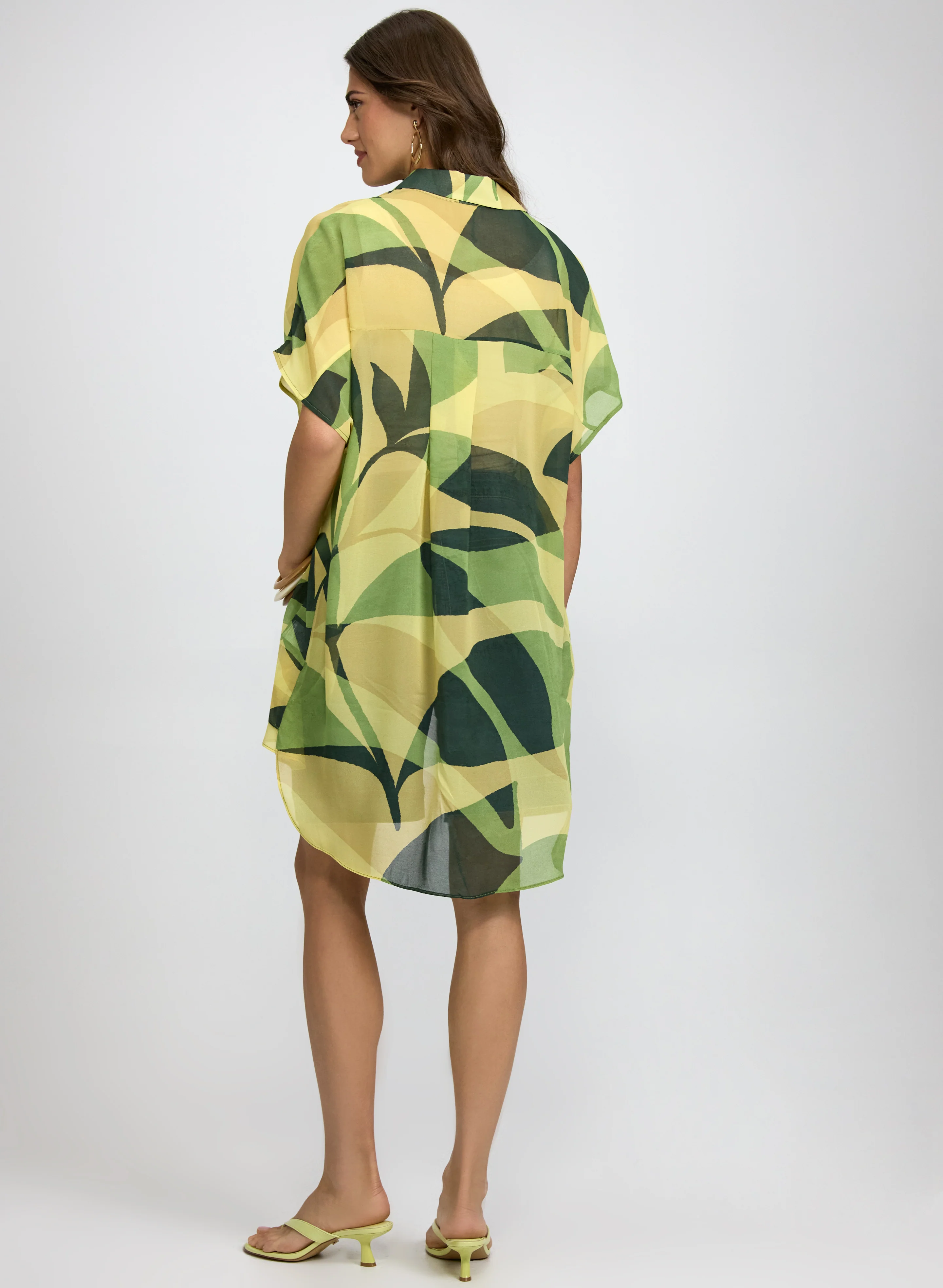 Leaf Print Chiffon Tunic - Image 4