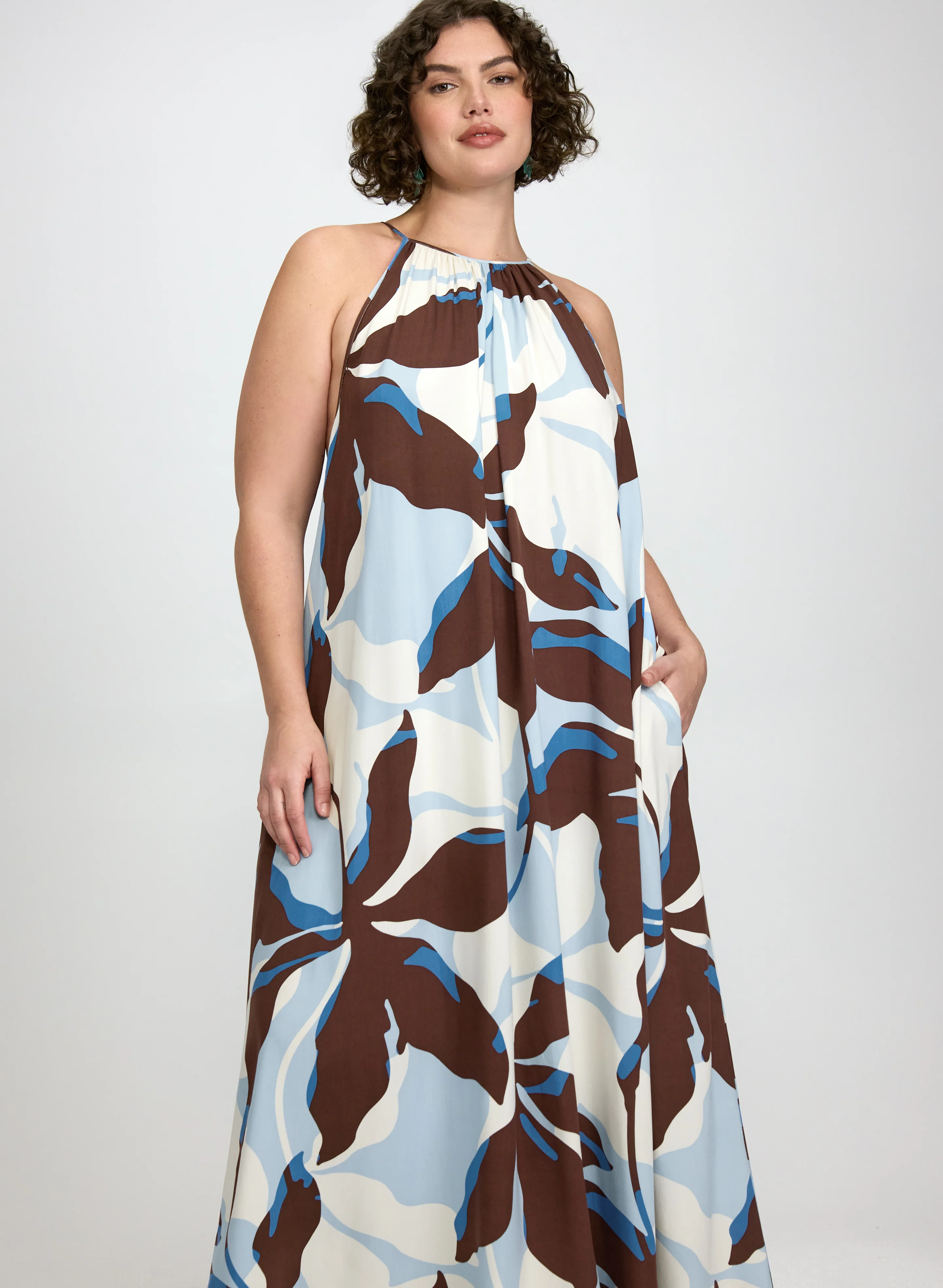 Leaf Print Maxi Dress - Image 9