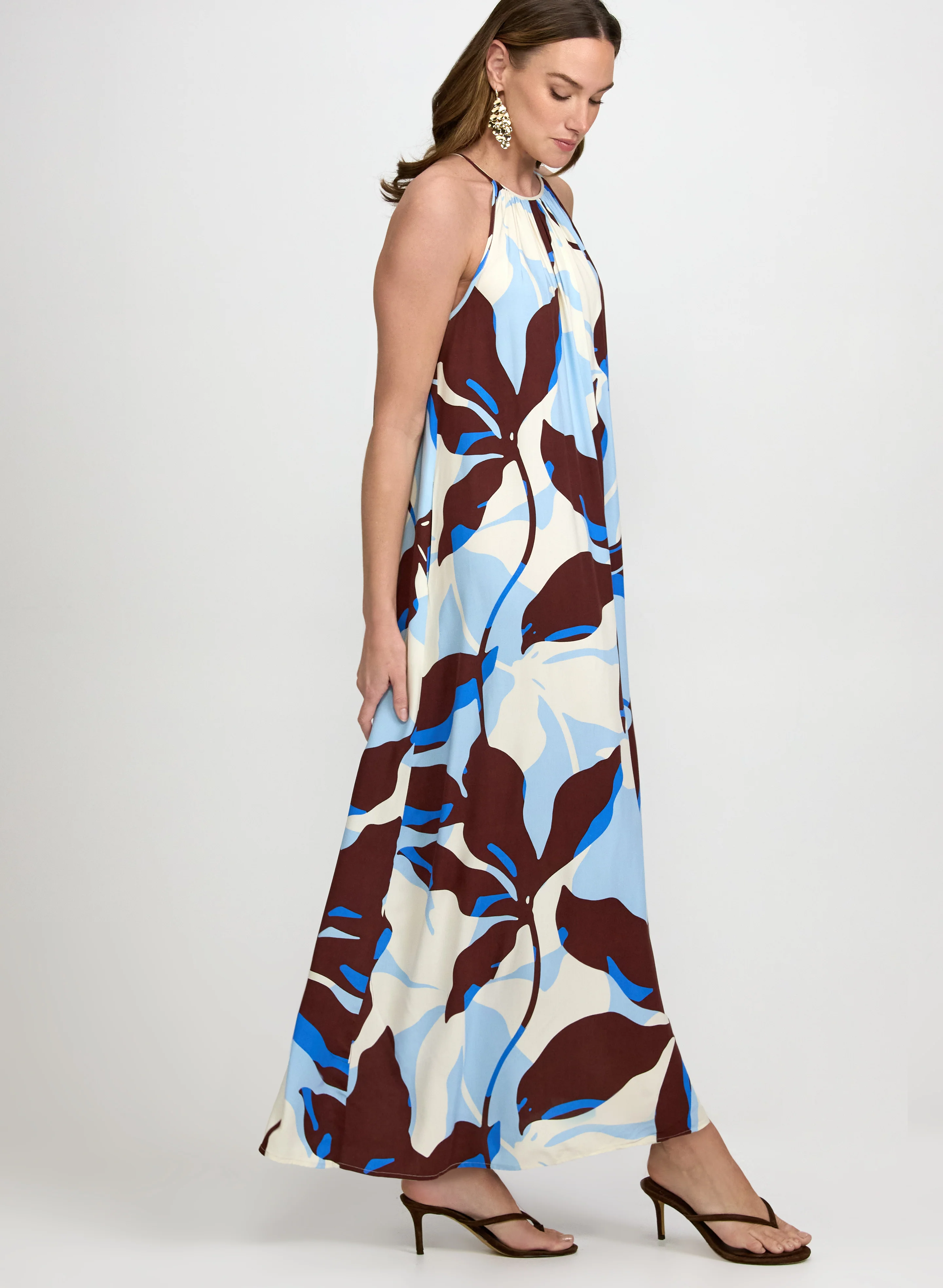 Leaf Print Maxi Dress - Image 3