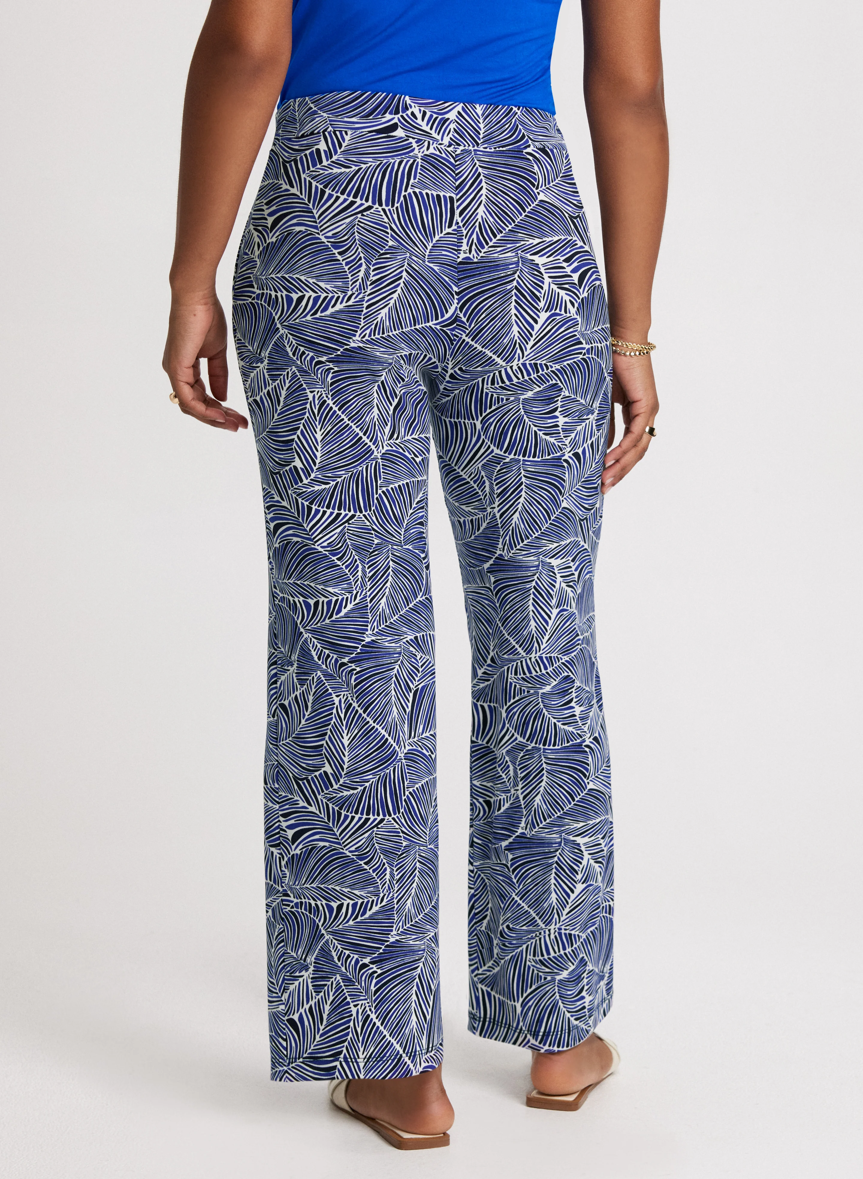 Leaf Print Pull-On Pants - Image 2