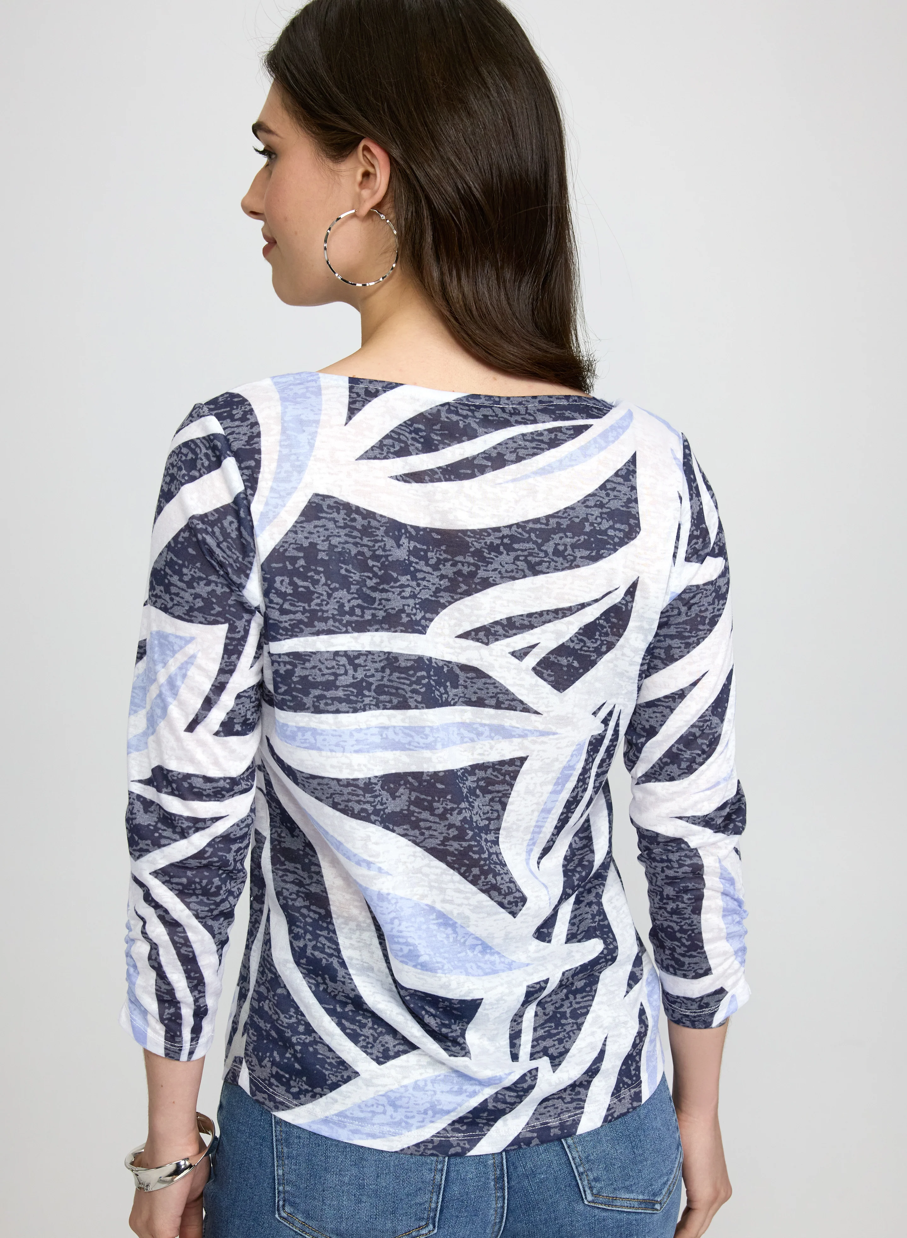 Embellished Leaf Print T-Shirt - Image 4