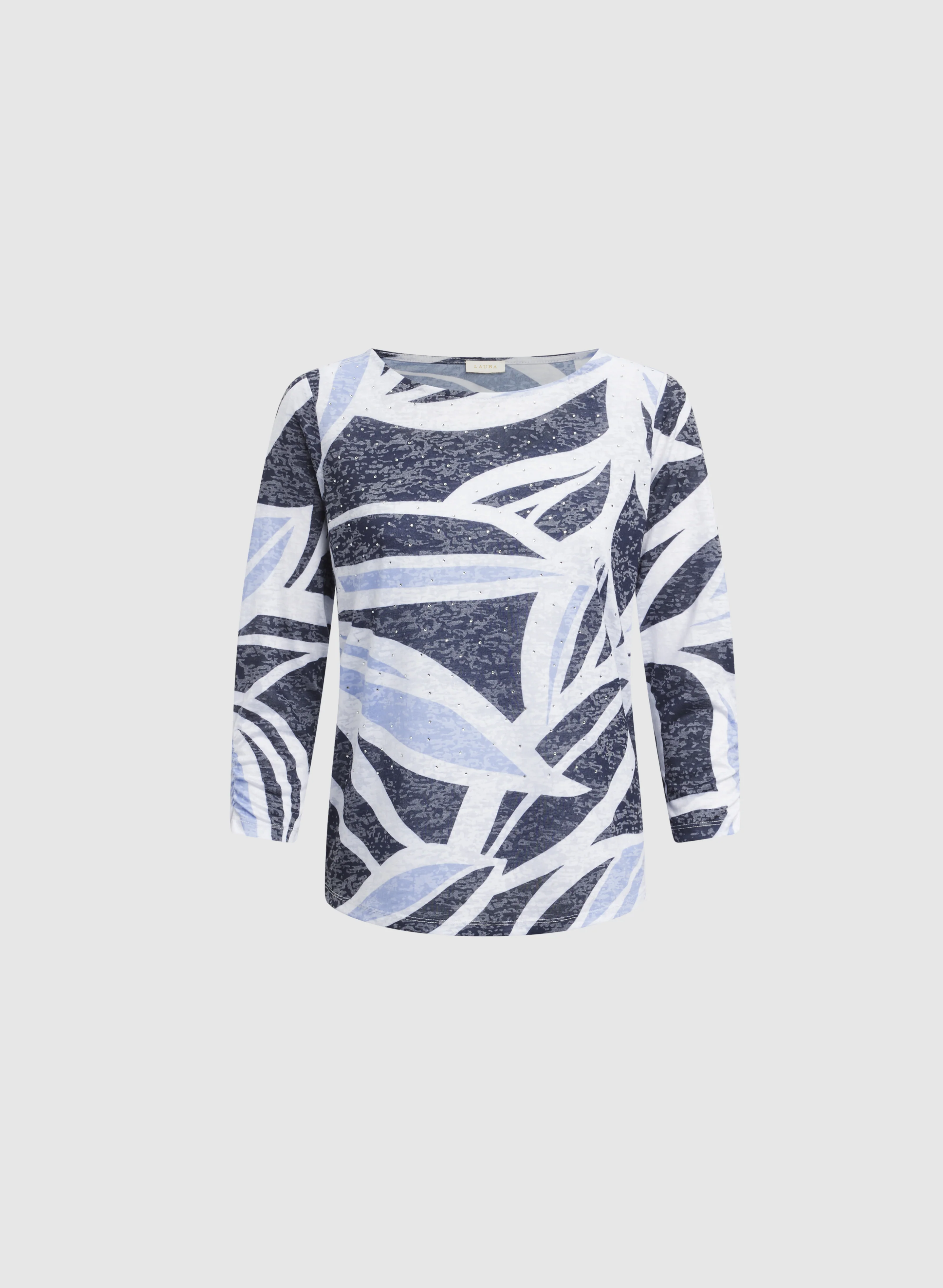 Embellished Leaf Print T-Shirt - Image 6