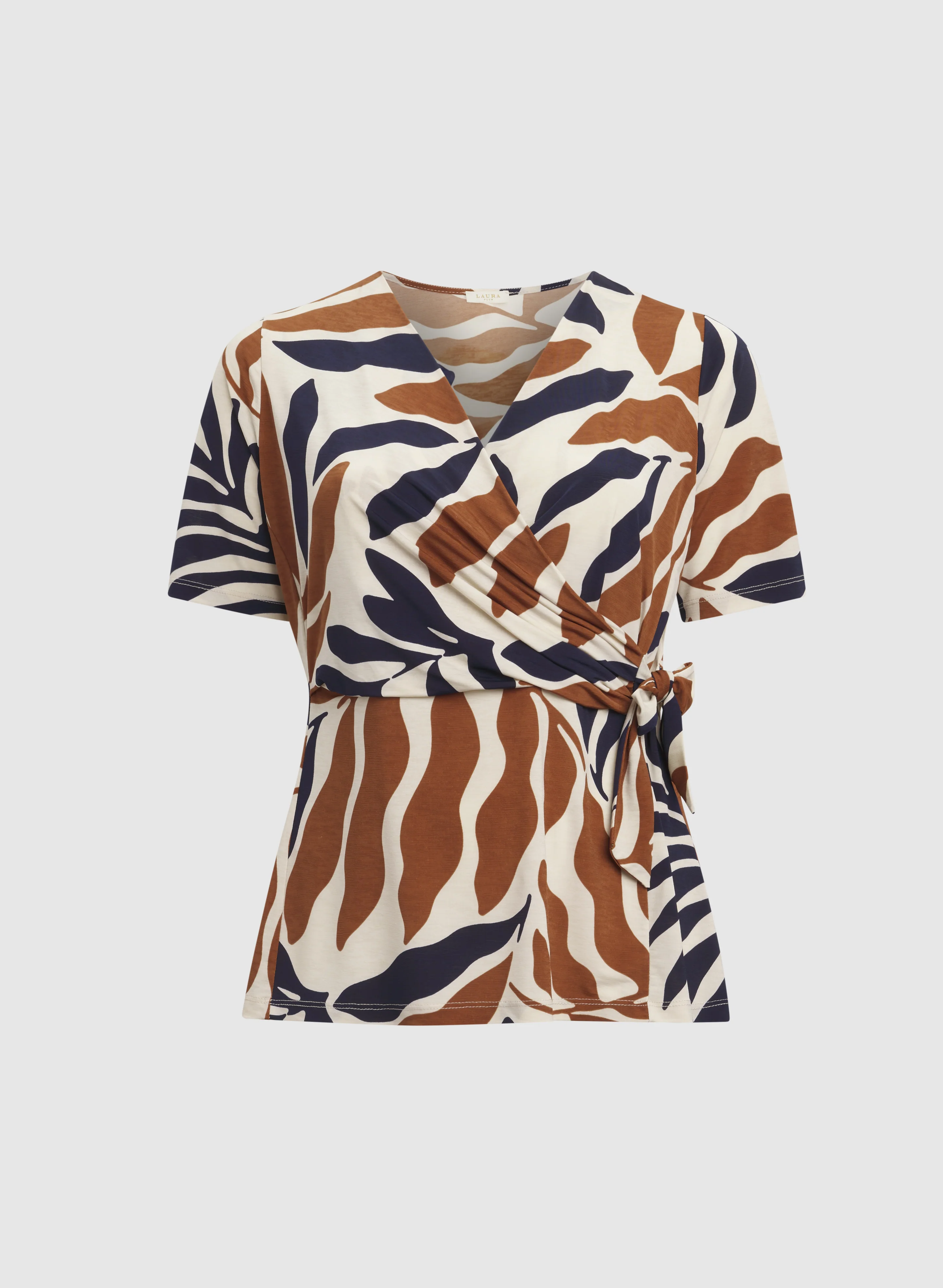 Leaf Print Wrap-Style Top - Image 6