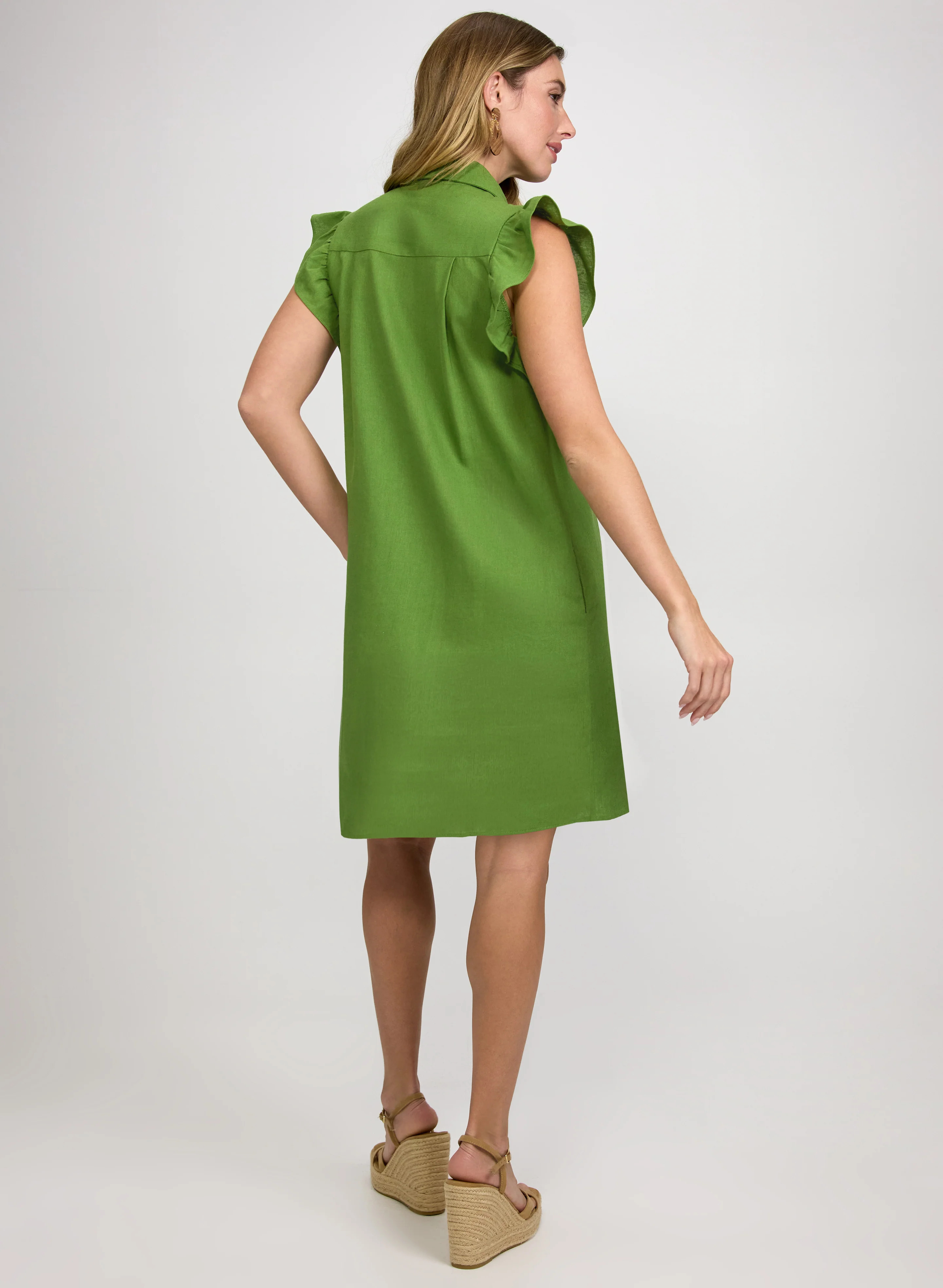 Linen-Blend Button-Down Dress - Image 4