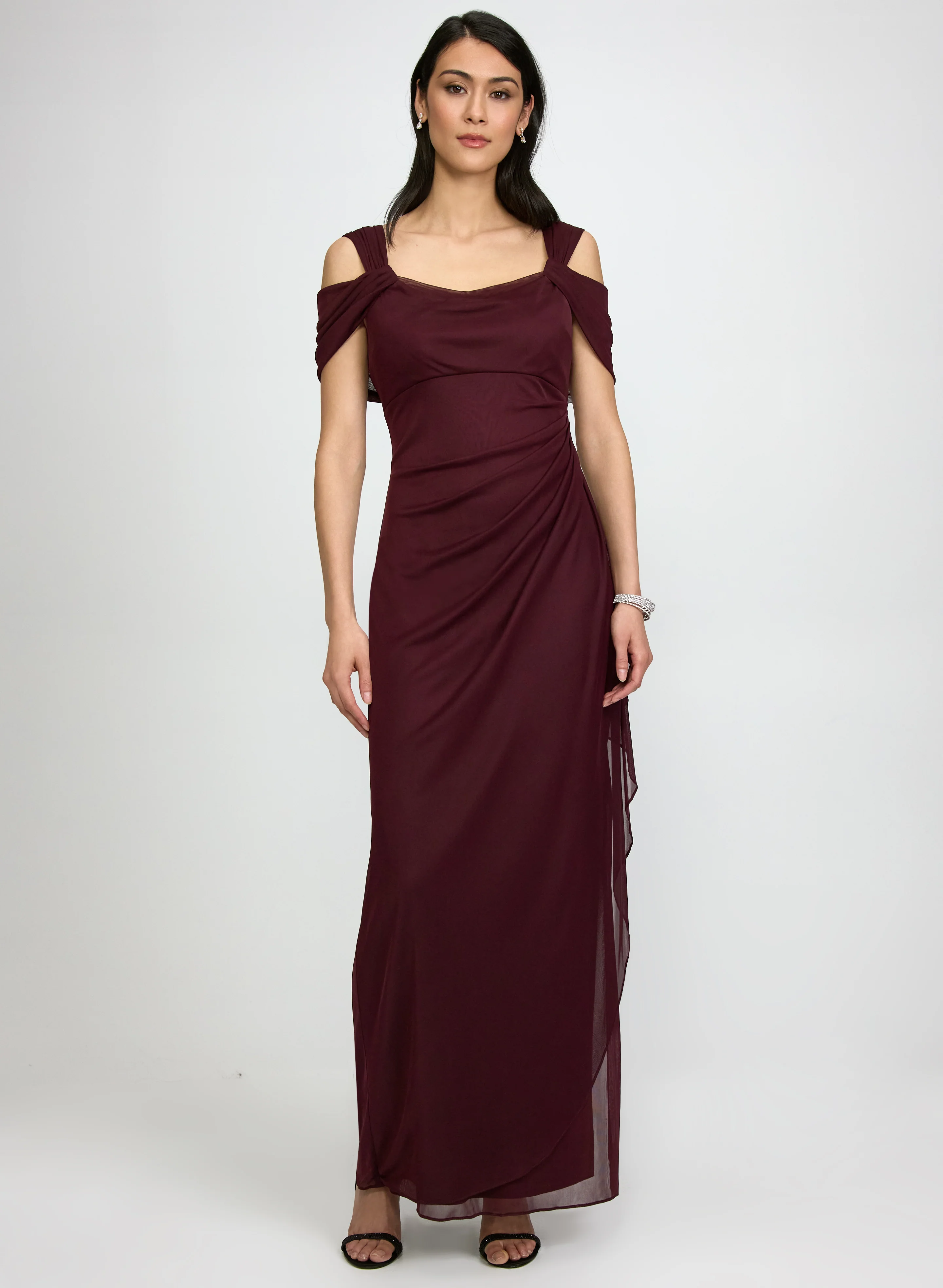 Mesh Cowl Neck Dress