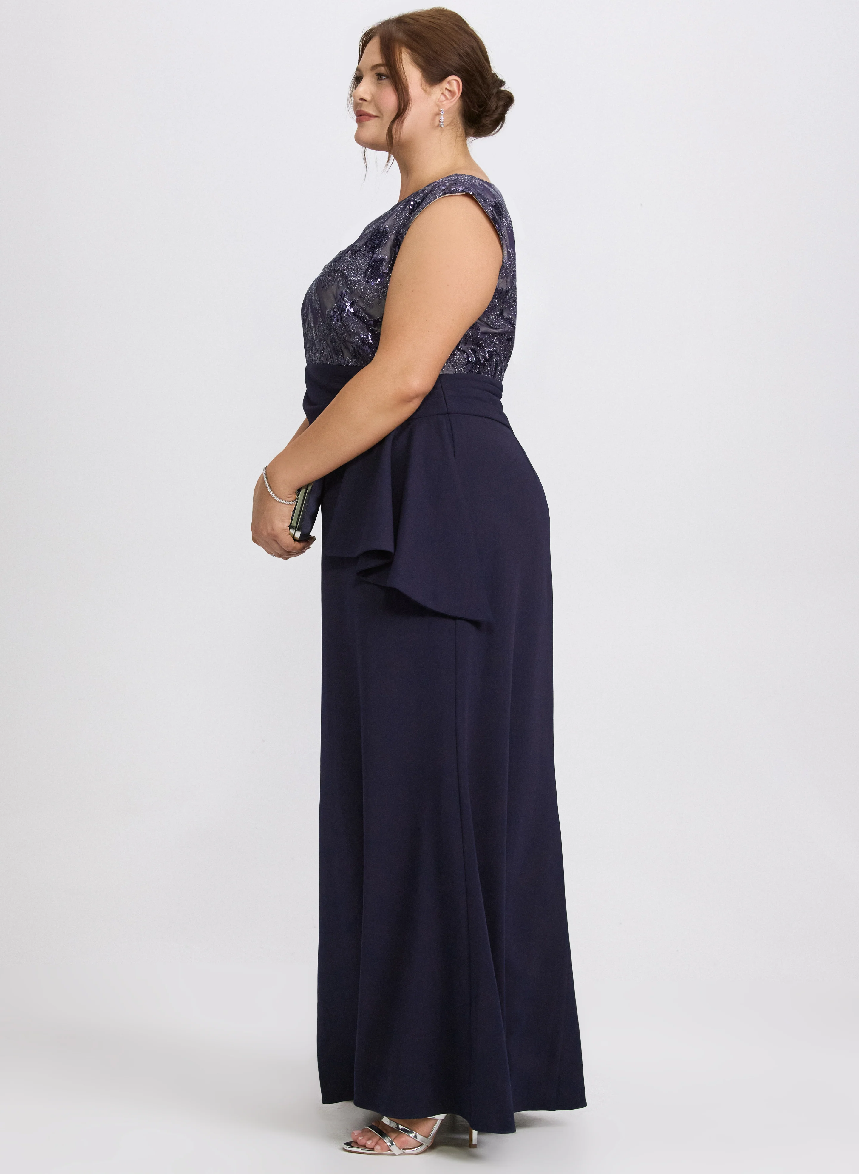 Mesh & Crepe Dress - Image 2