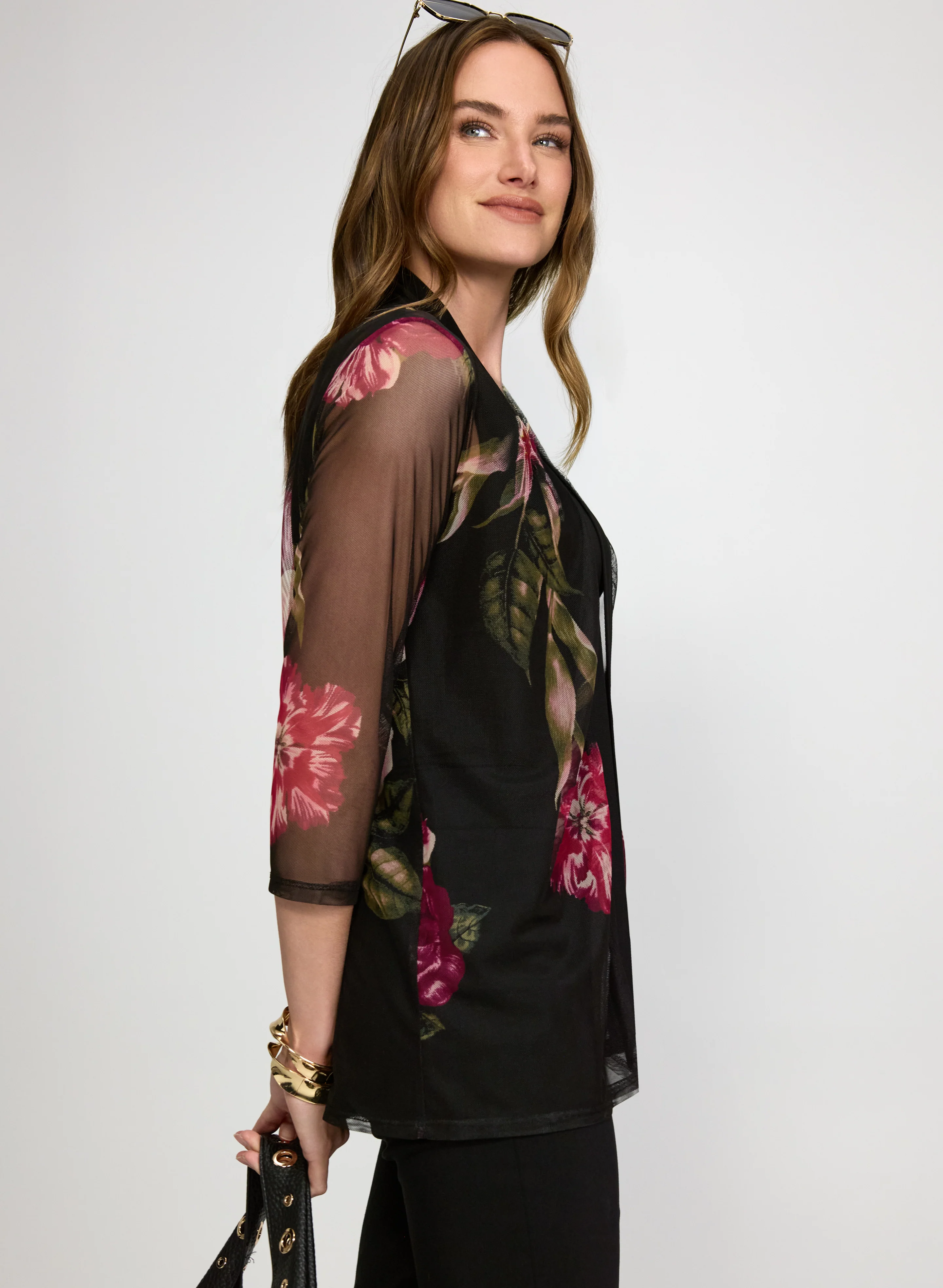 Mesh Floral Cardigan