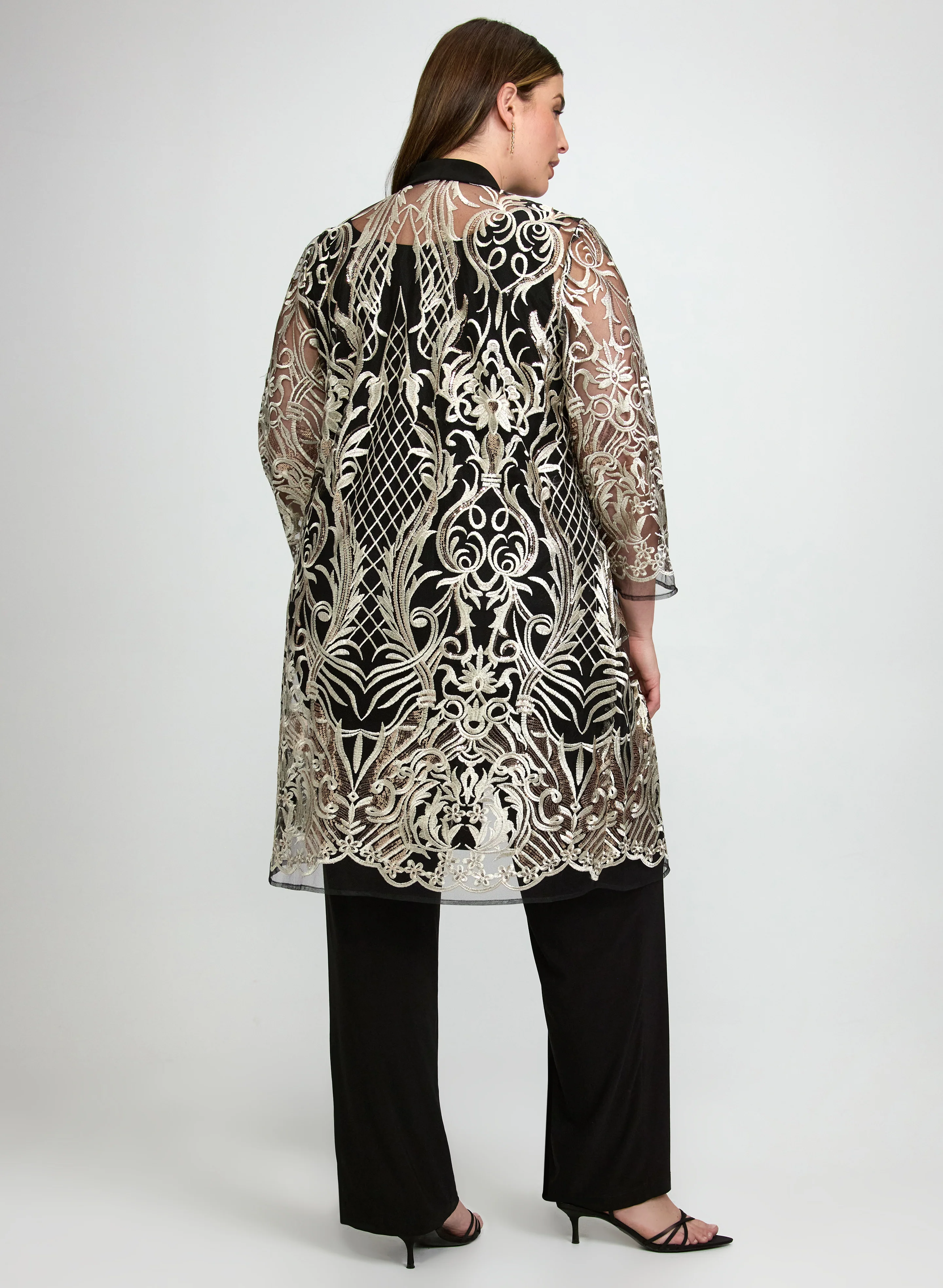 Mesh Jacket, Top & Pants Set - Image 4