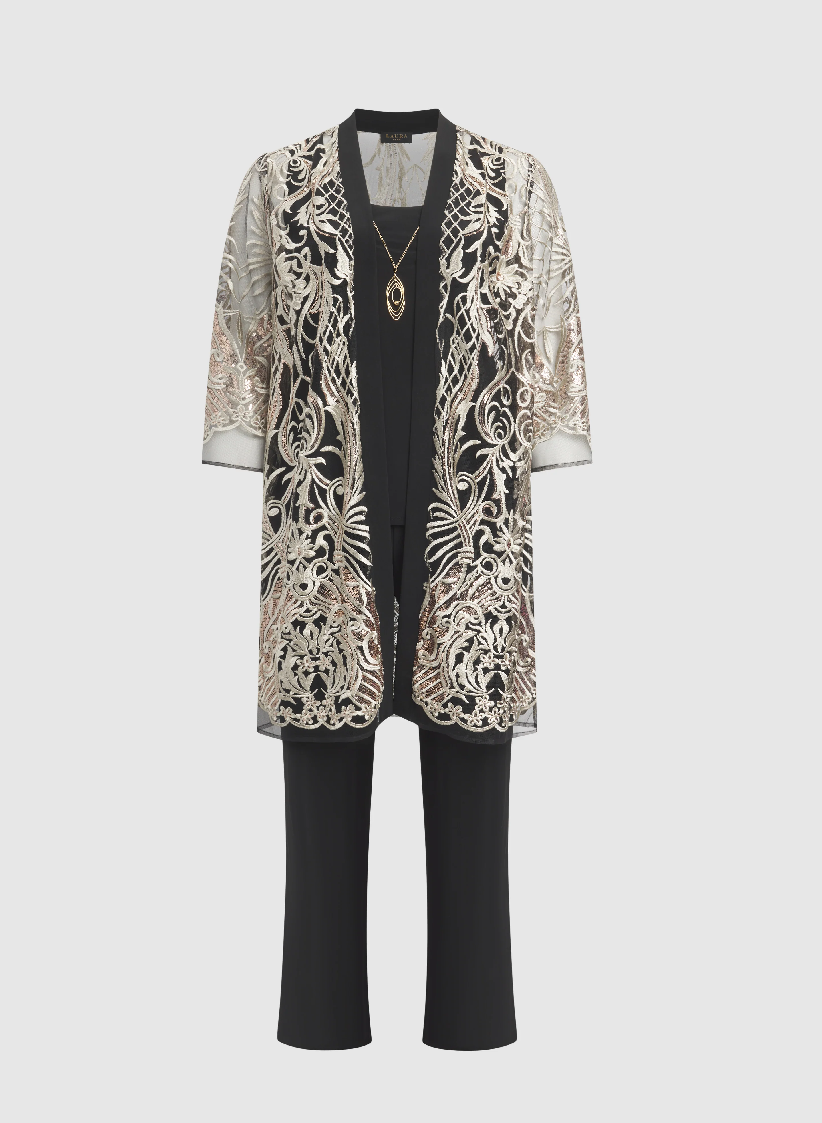 Mesh Jacket, Top & Pants Set - Image 5