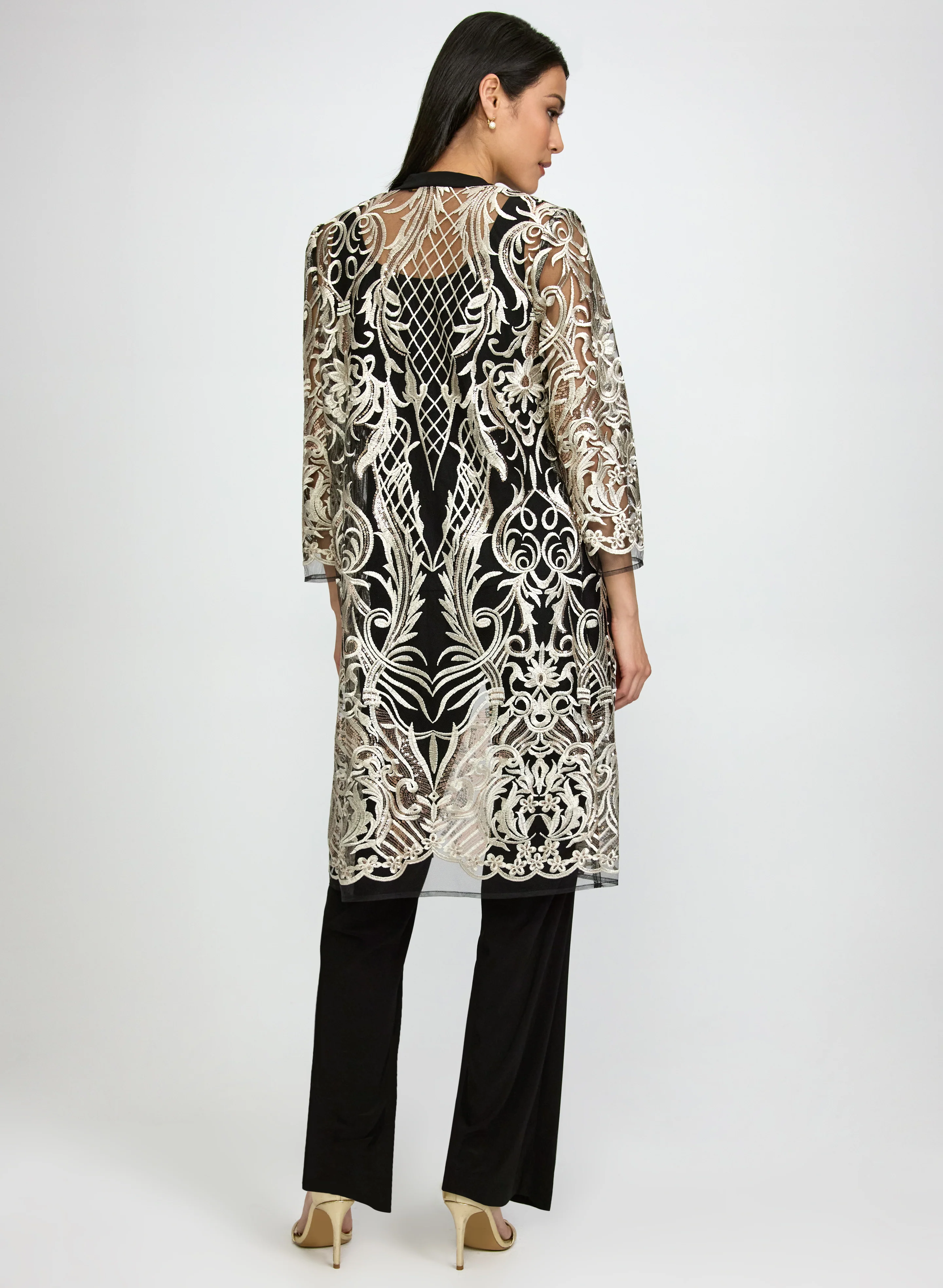Mesh Jacket, Top & Pants Set - Image 3