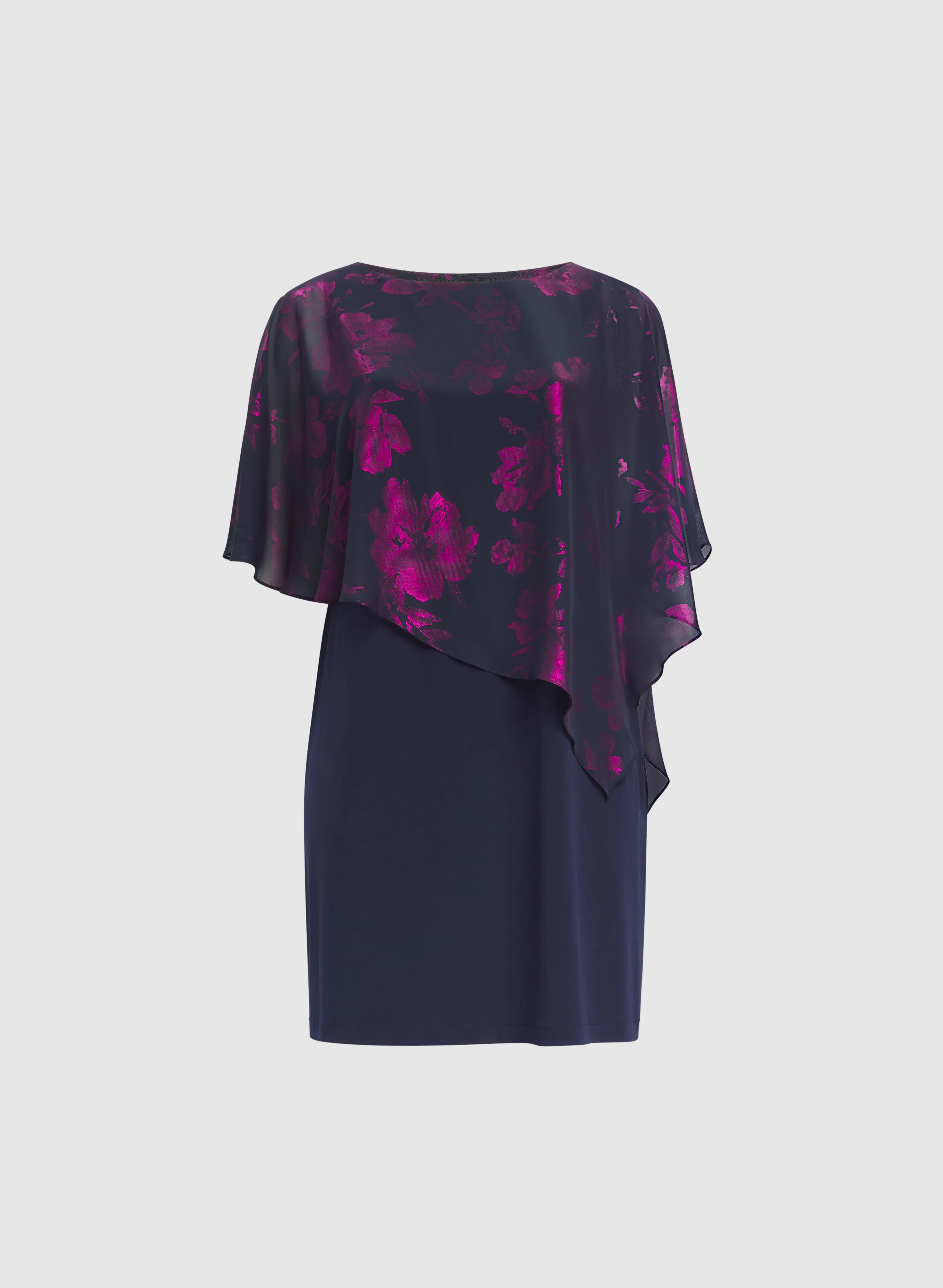 Metallic Floral Overlay Dress - Image 6