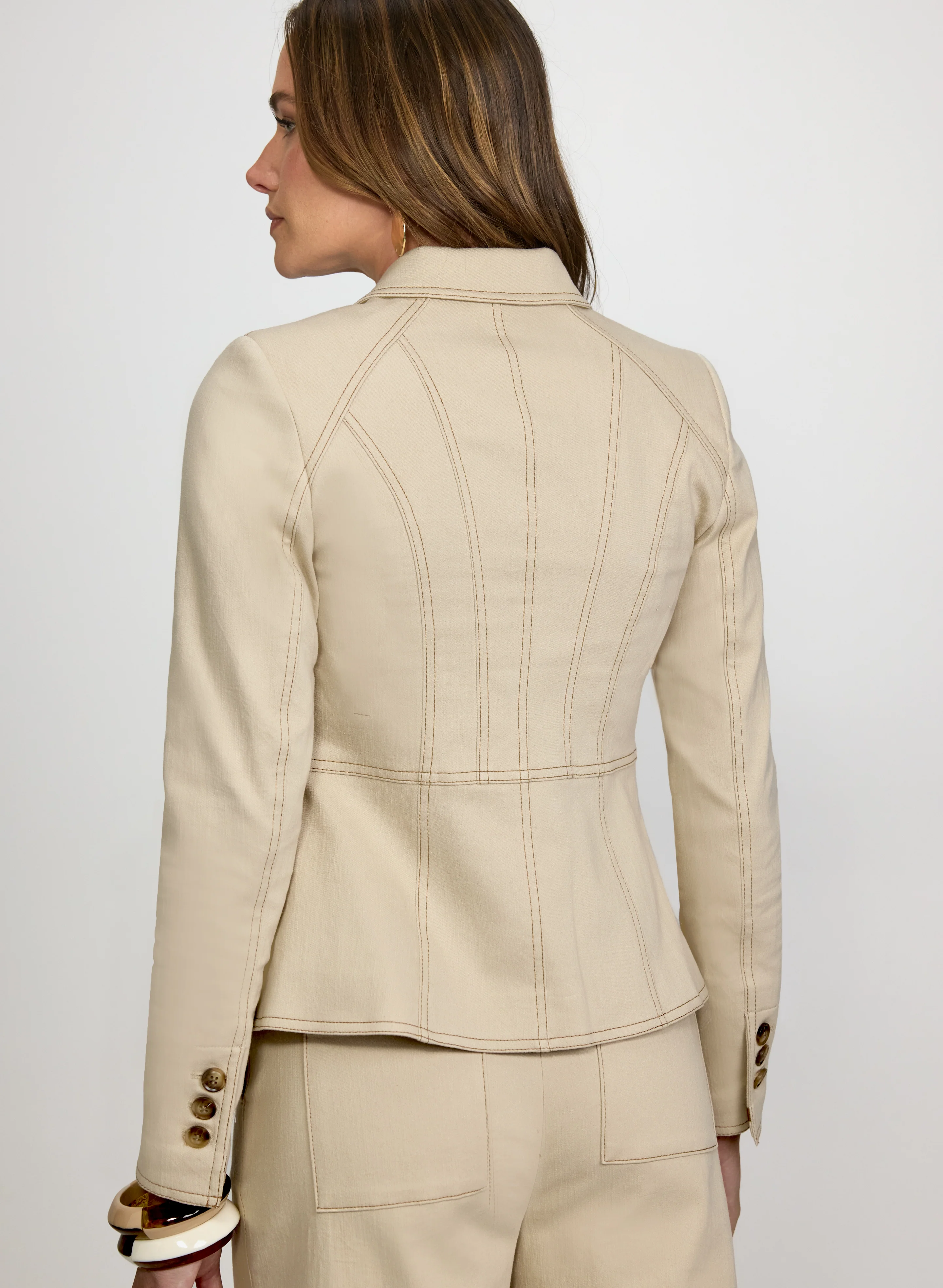Notched Lapel Button Jacket - Image 4