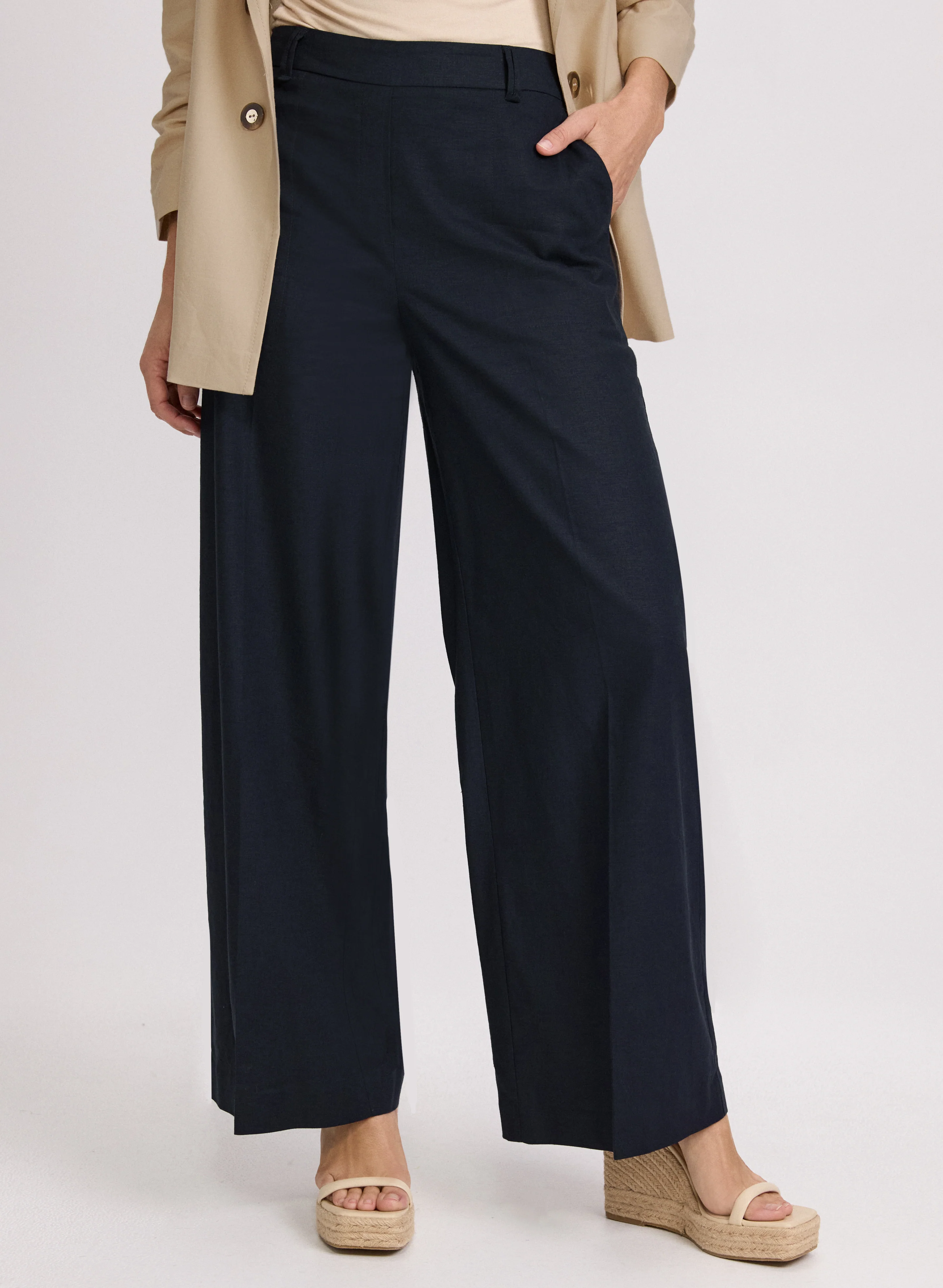 Olivia Linen-Blend Wide-Leg Pants