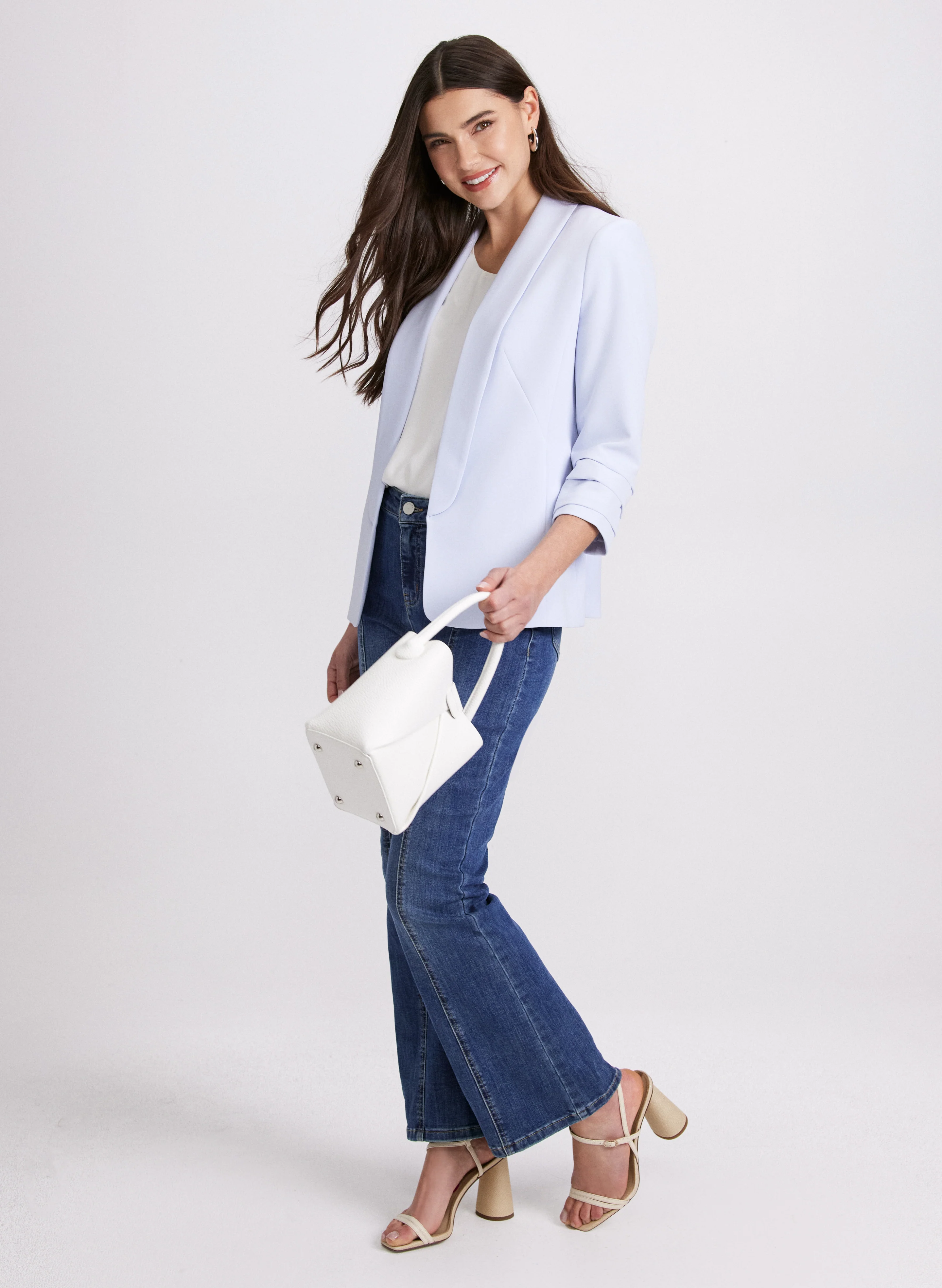 Open Twill Jacket & Flare-Leg Jeans