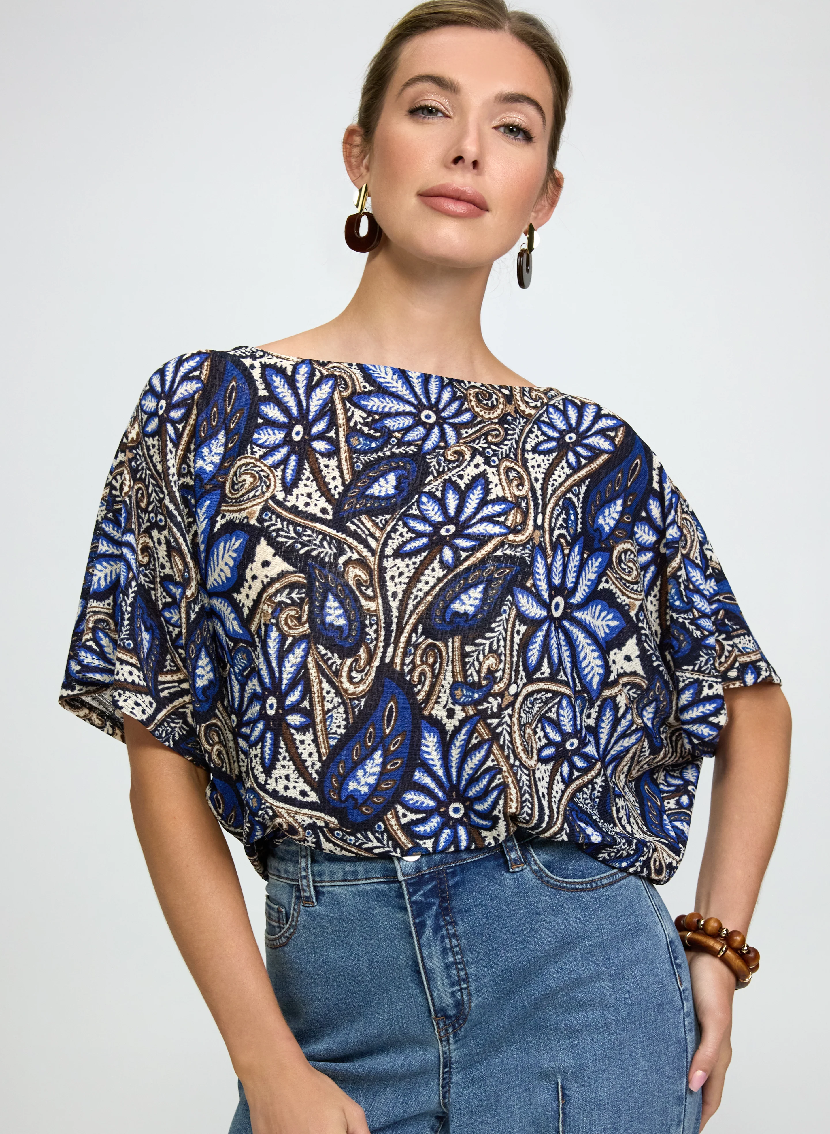 Paisley Batwing Top