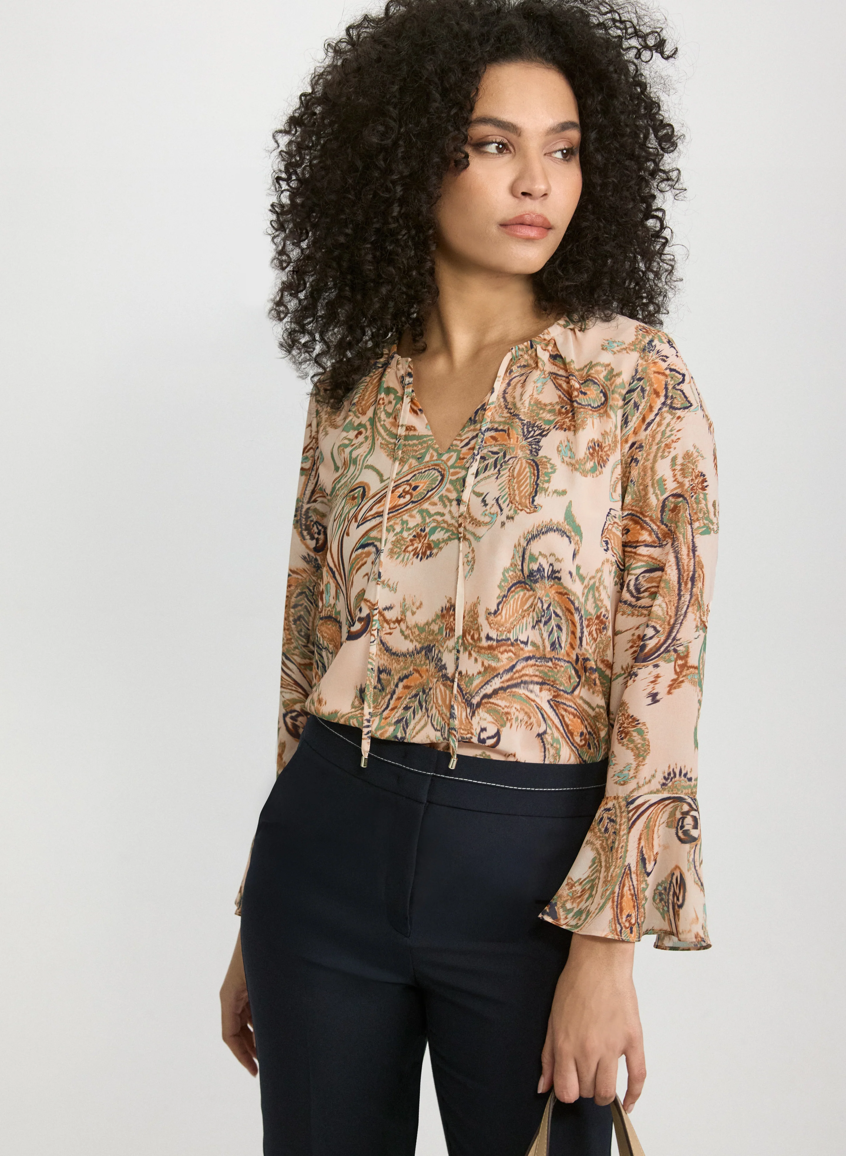 Paisley Bell Sleeve Blouse