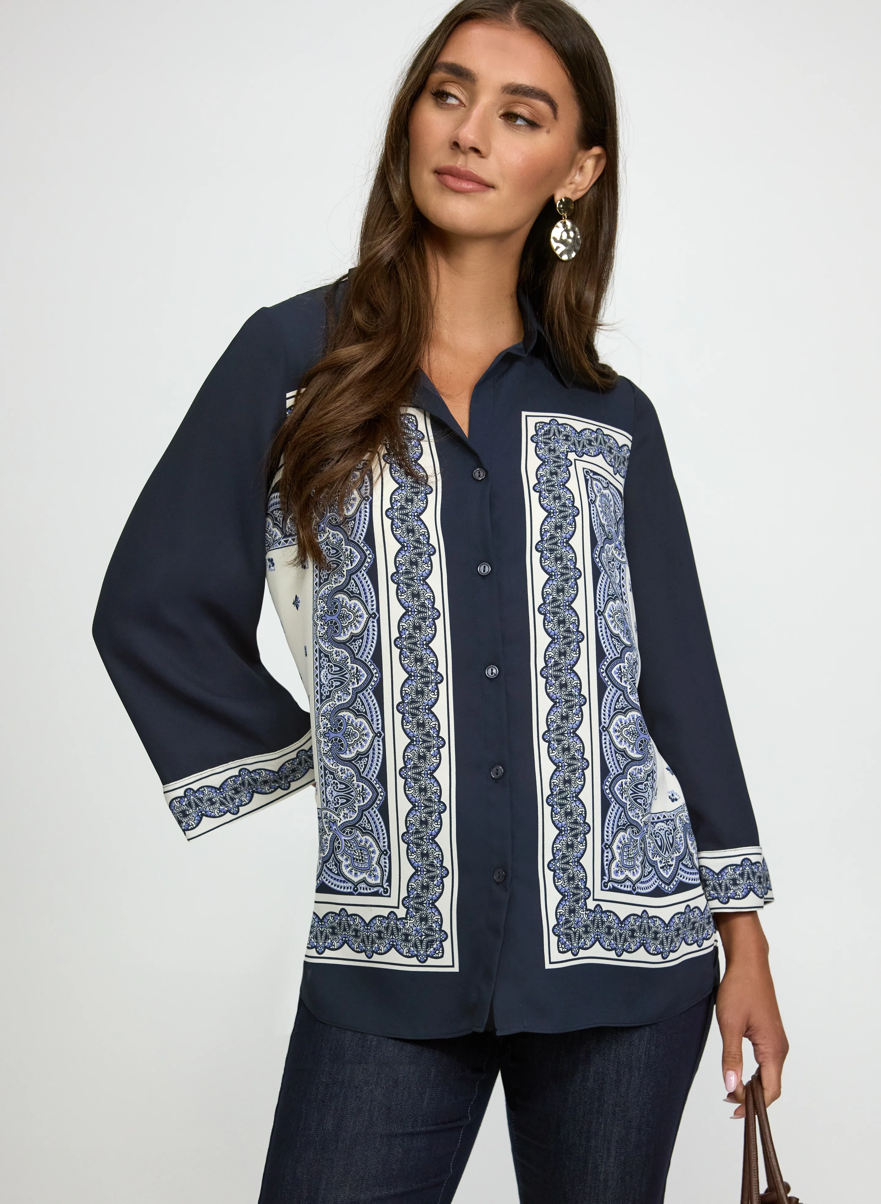 Paisley Button-Down Blouse