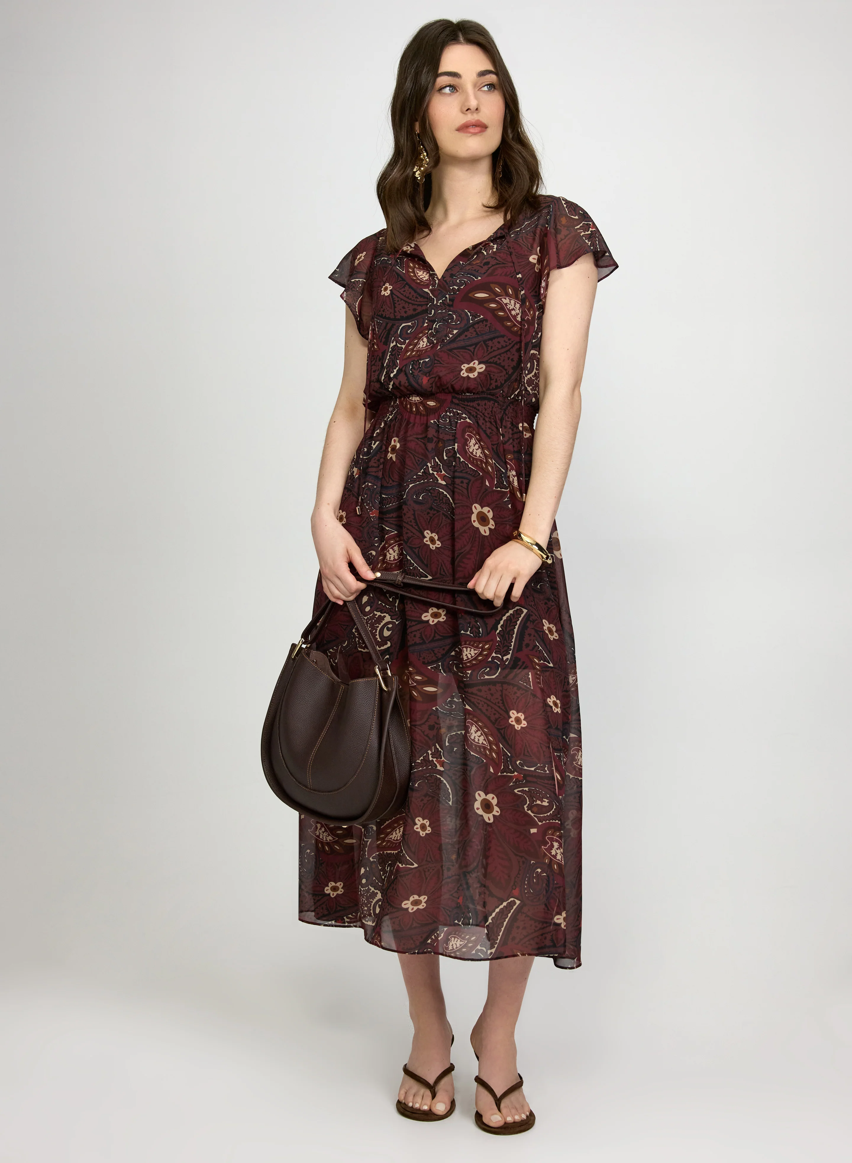 Paisley Chiffon Dress - Image 8