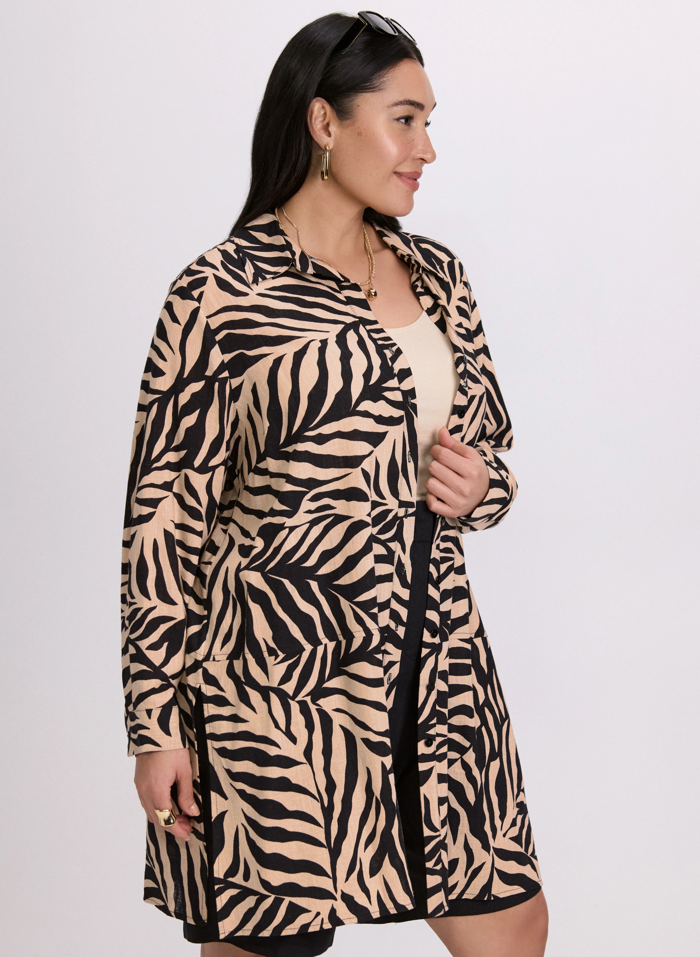 Palm Leaf Print Blouse - Image 2