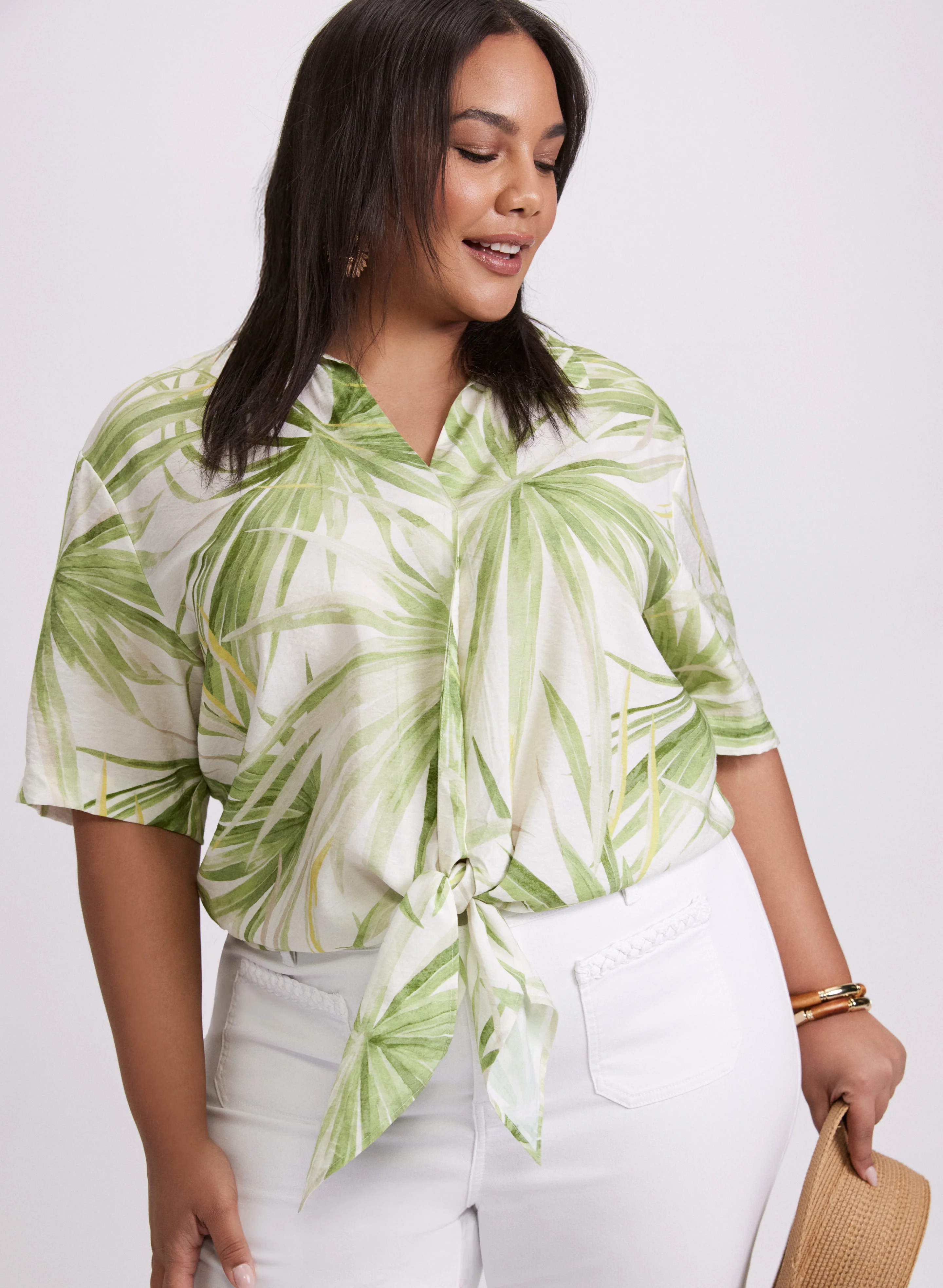 Palm Print Blouse