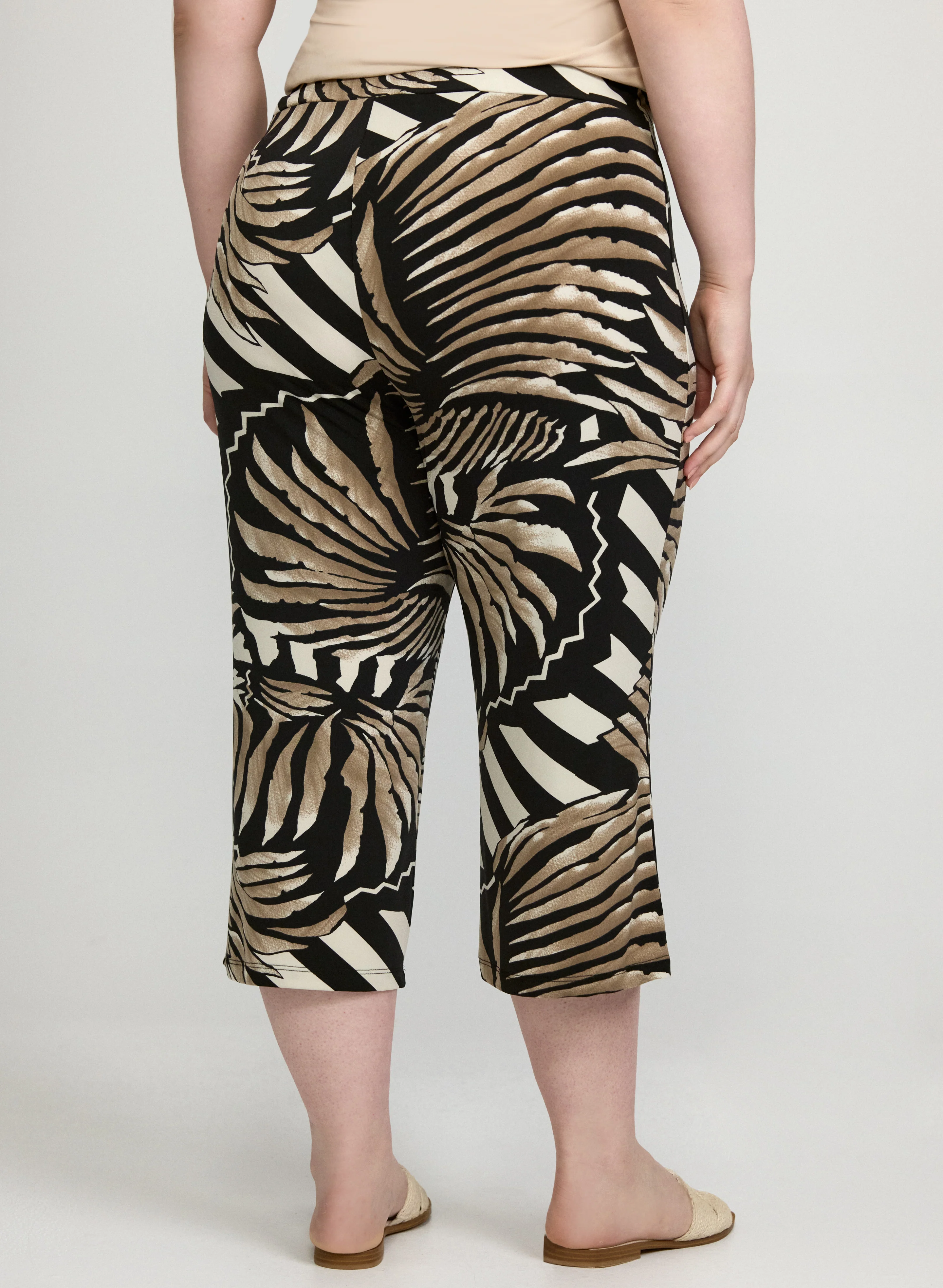 Palm Print Pull-On Capris - Image 4