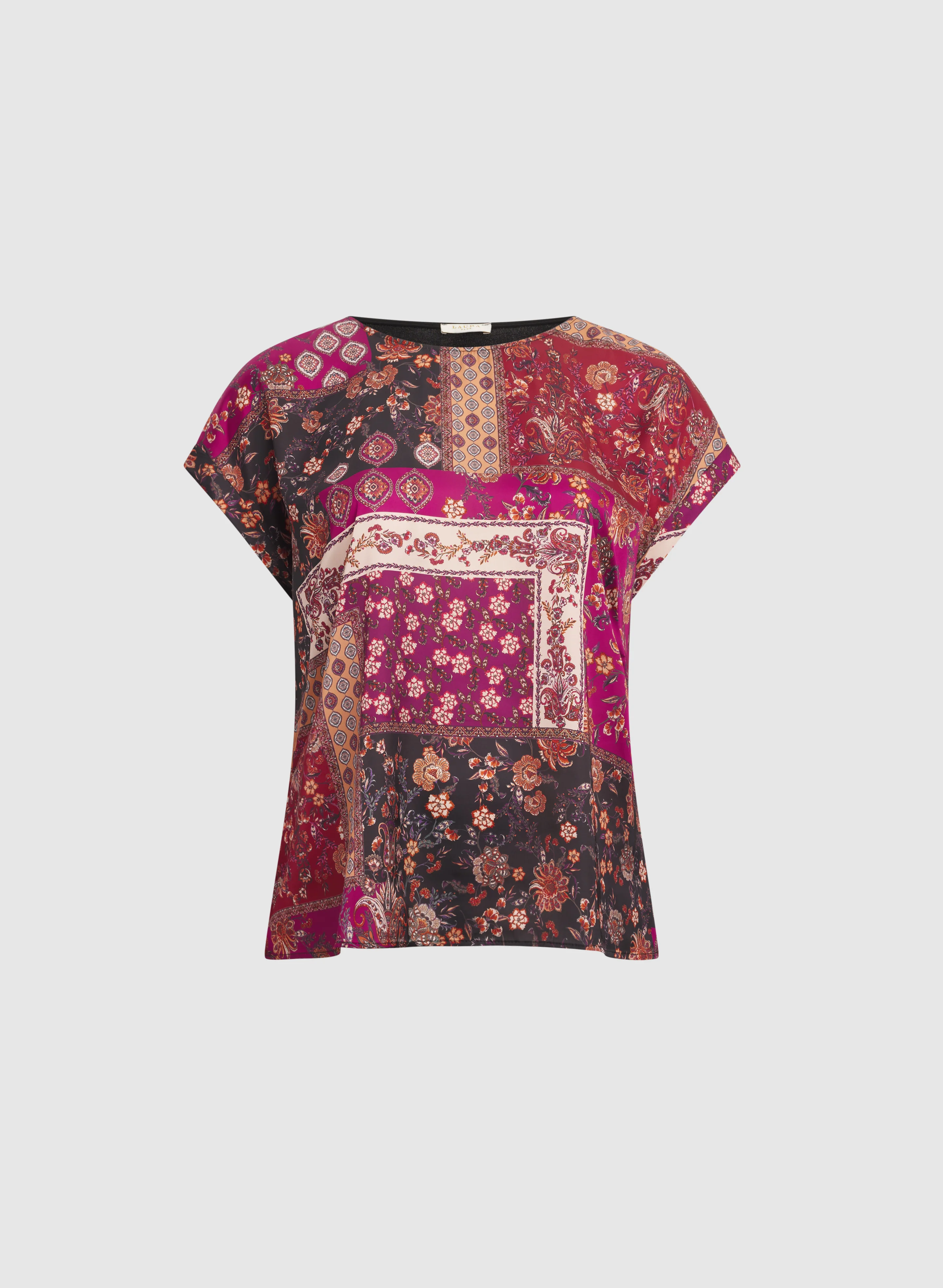 Patchwork Front Short Sleeve Top - Image 6