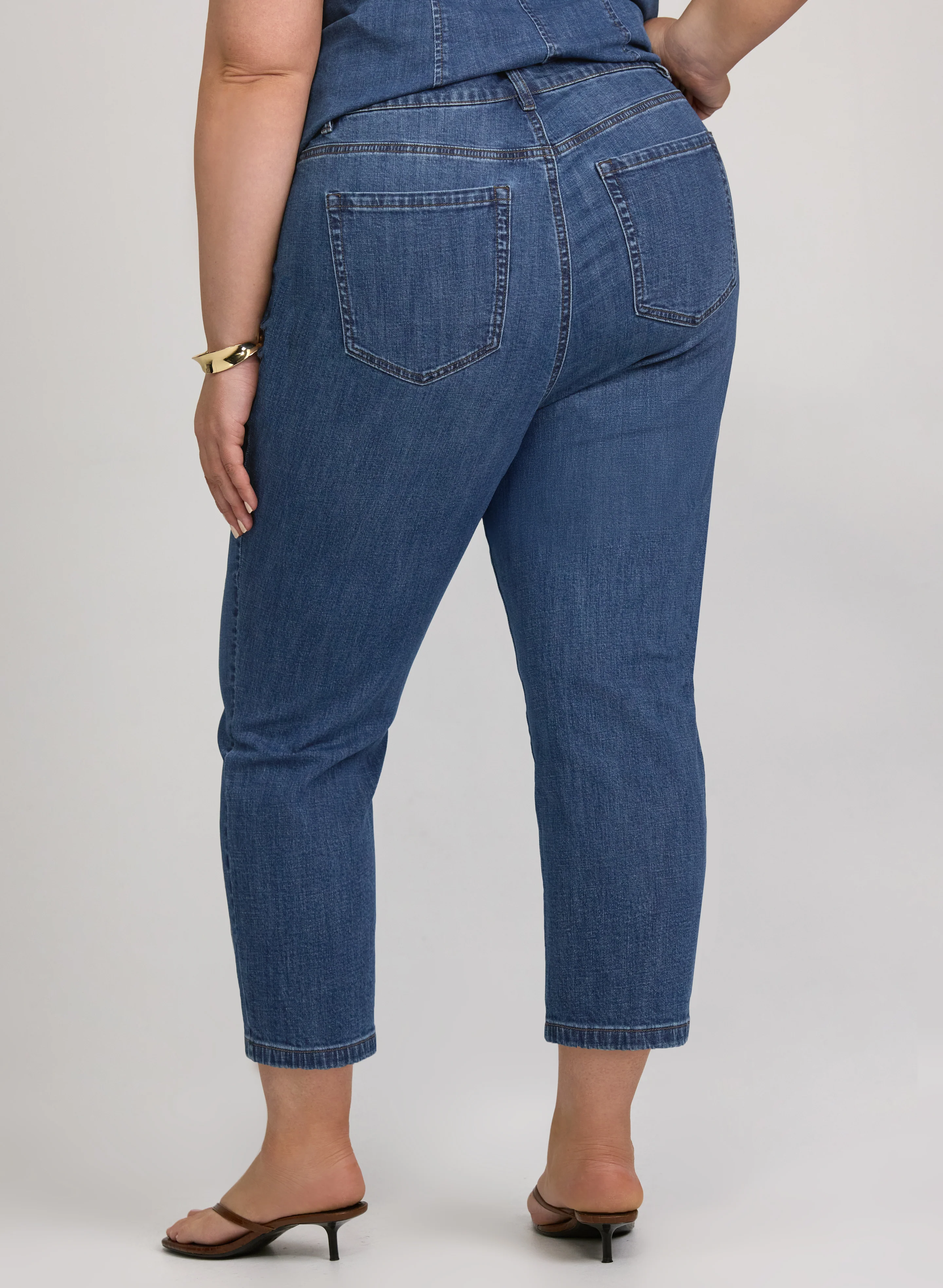 Pinched Seam Denim Capris - Image 2