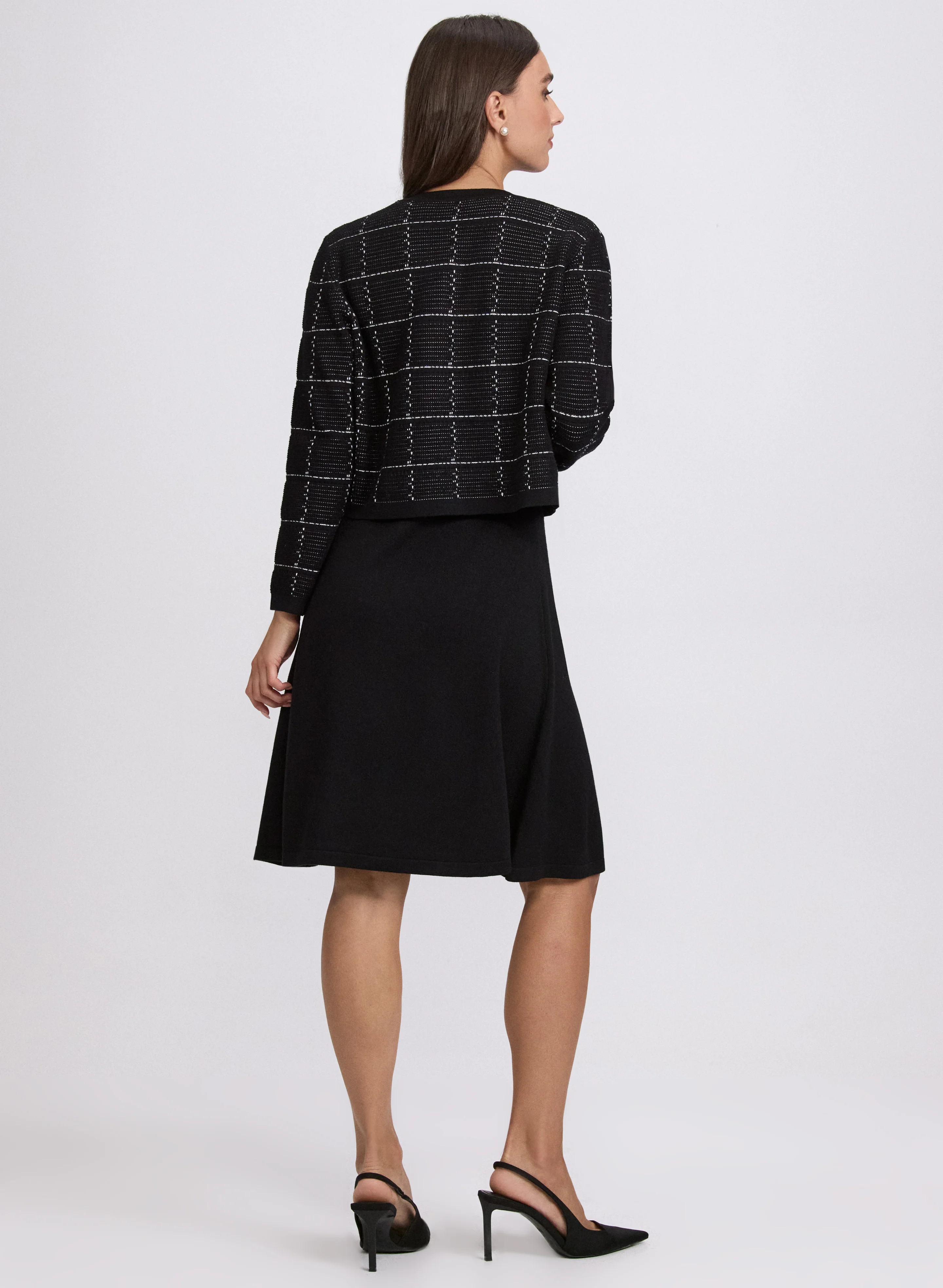 Plaid Jacket & Knit Dress - Image 3