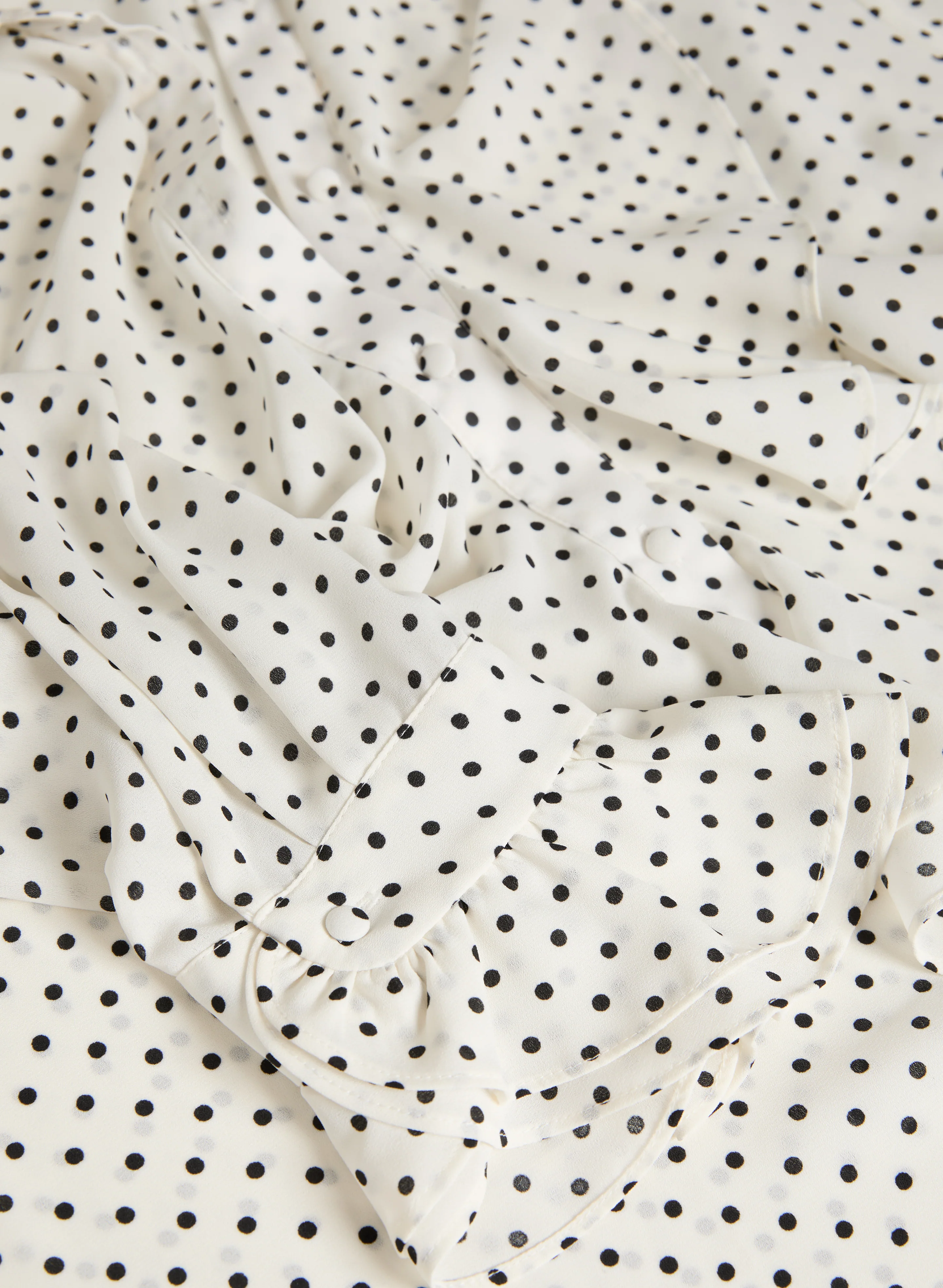 Polka Dot Ruffle Front Blouse - Image 7