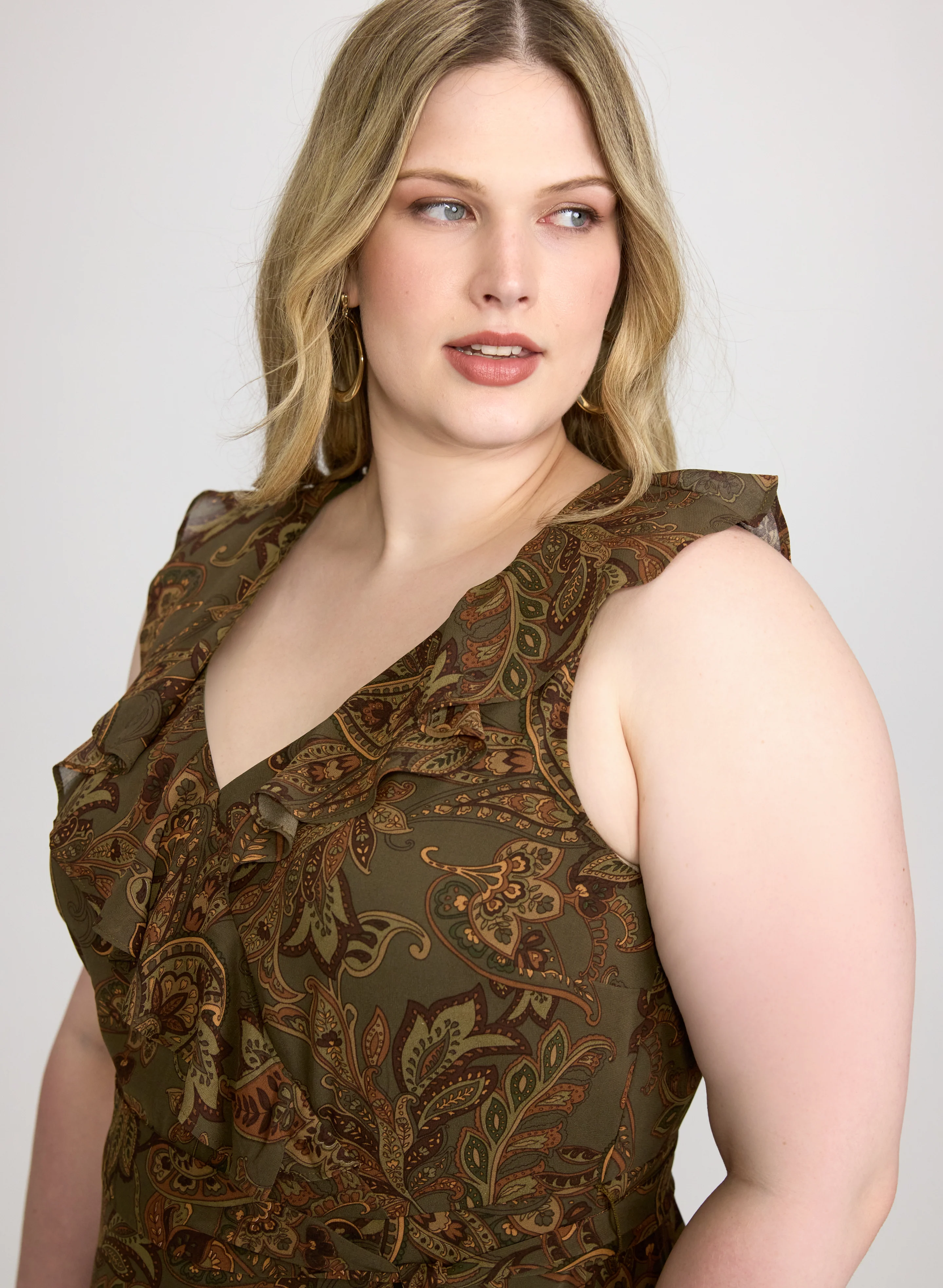 Printed Chiffon Dress - Image 4