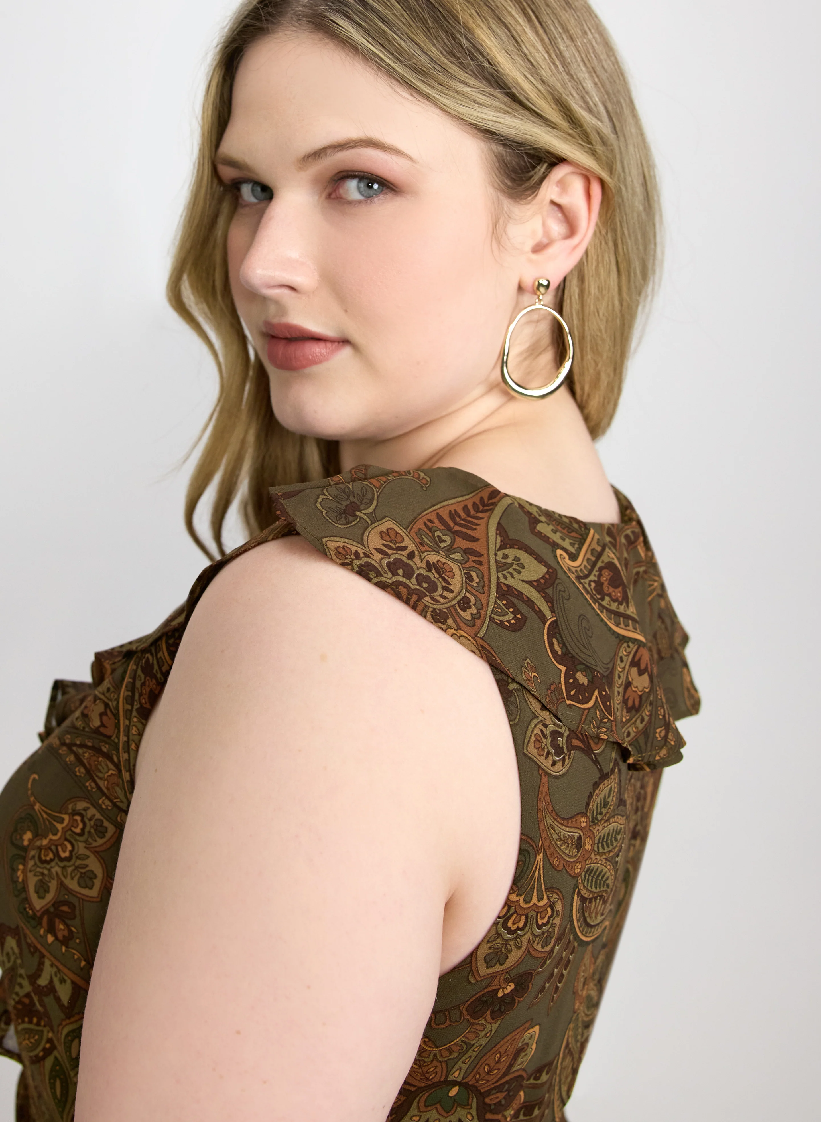 Printed Chiffon Dress - Image 9