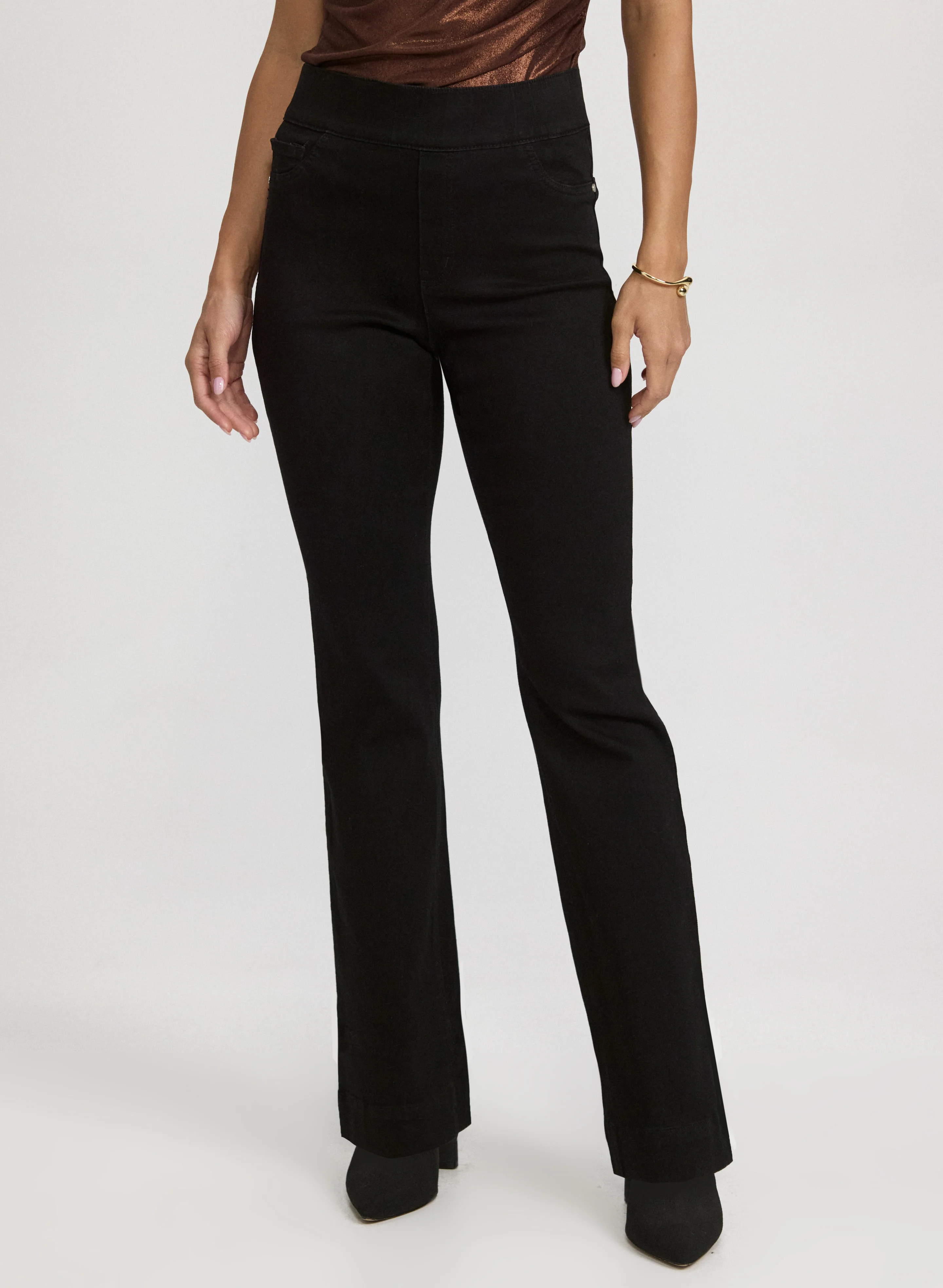 Pull-On Flare-Leg Jeans