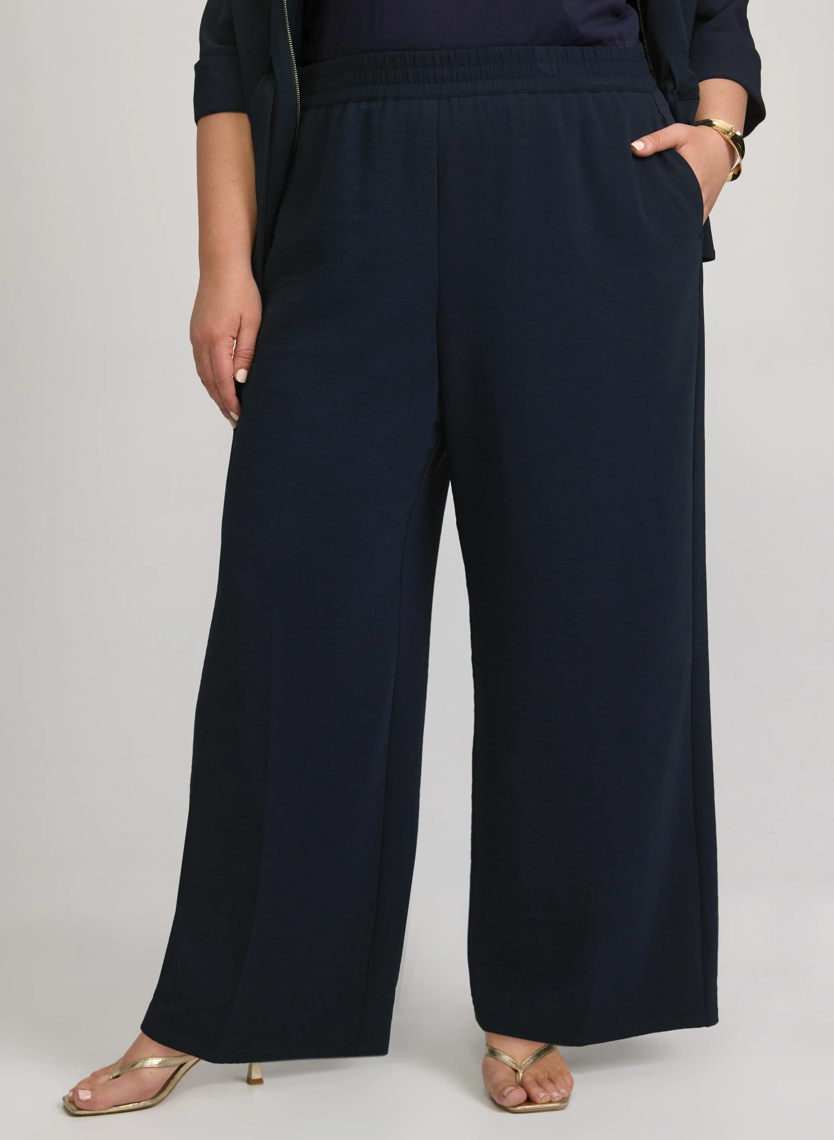 Pull-On Wide-Leg Pants