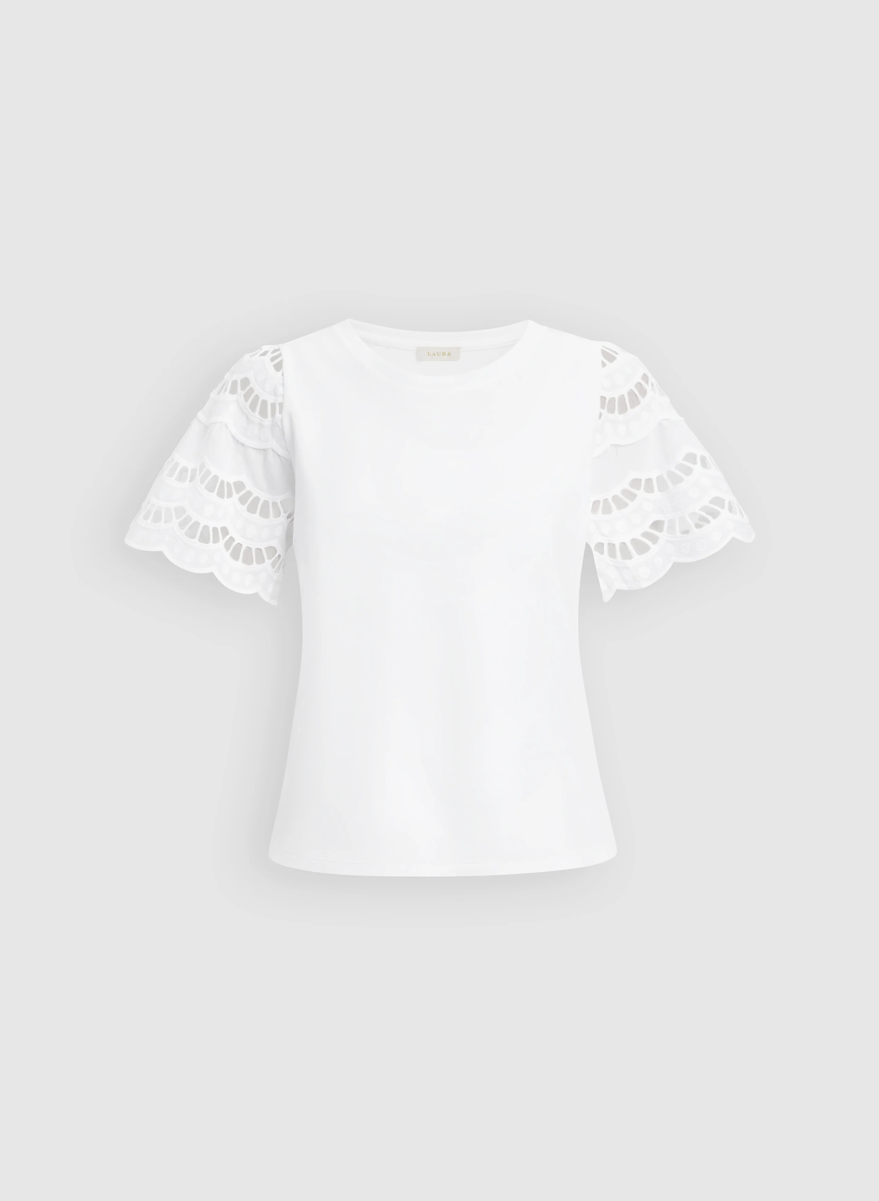 Scalloped Cotton-Blend T-Shirt - Image 6