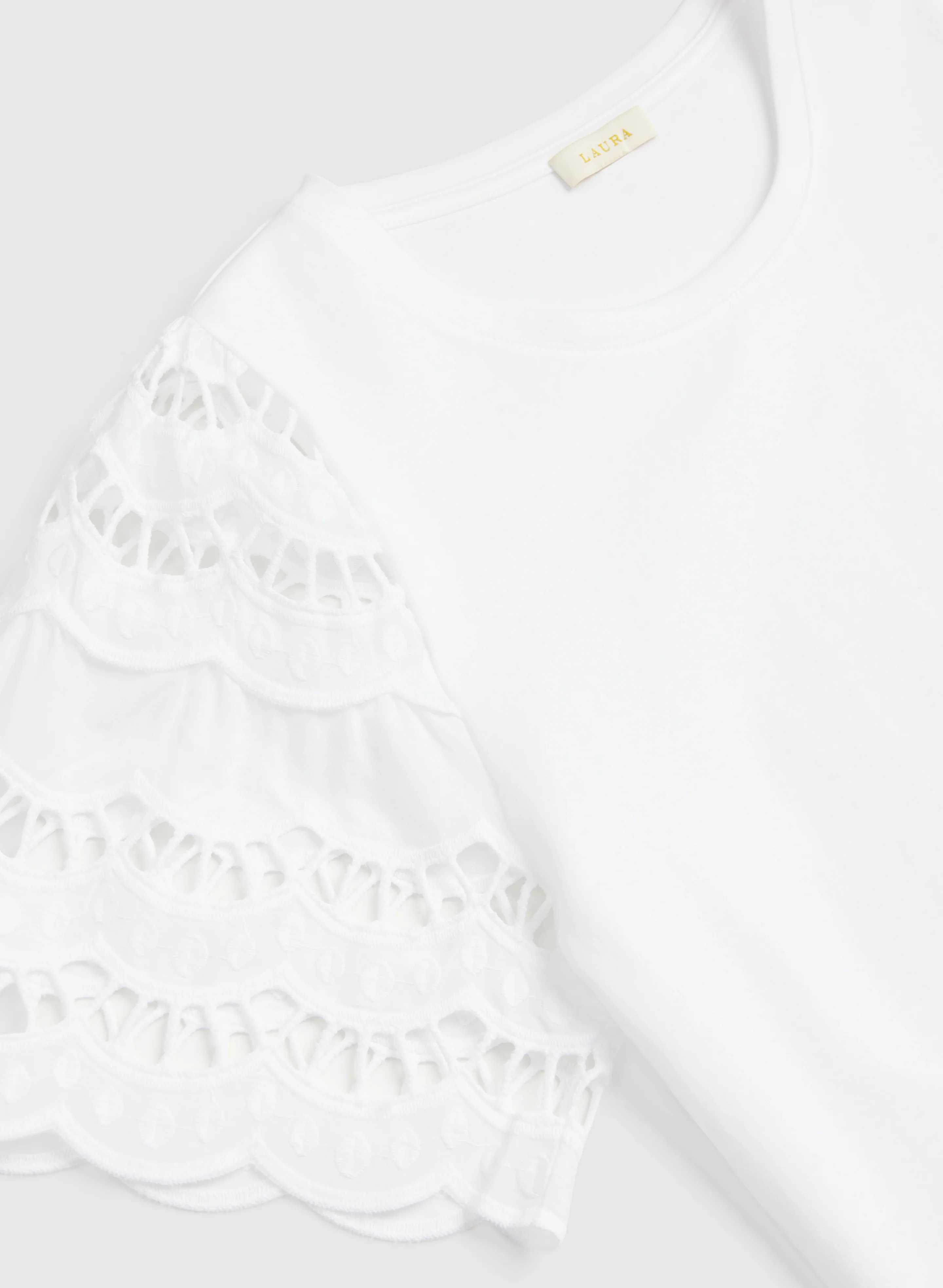 Scalloped Cotton-Blend T-Shirt - Image 7