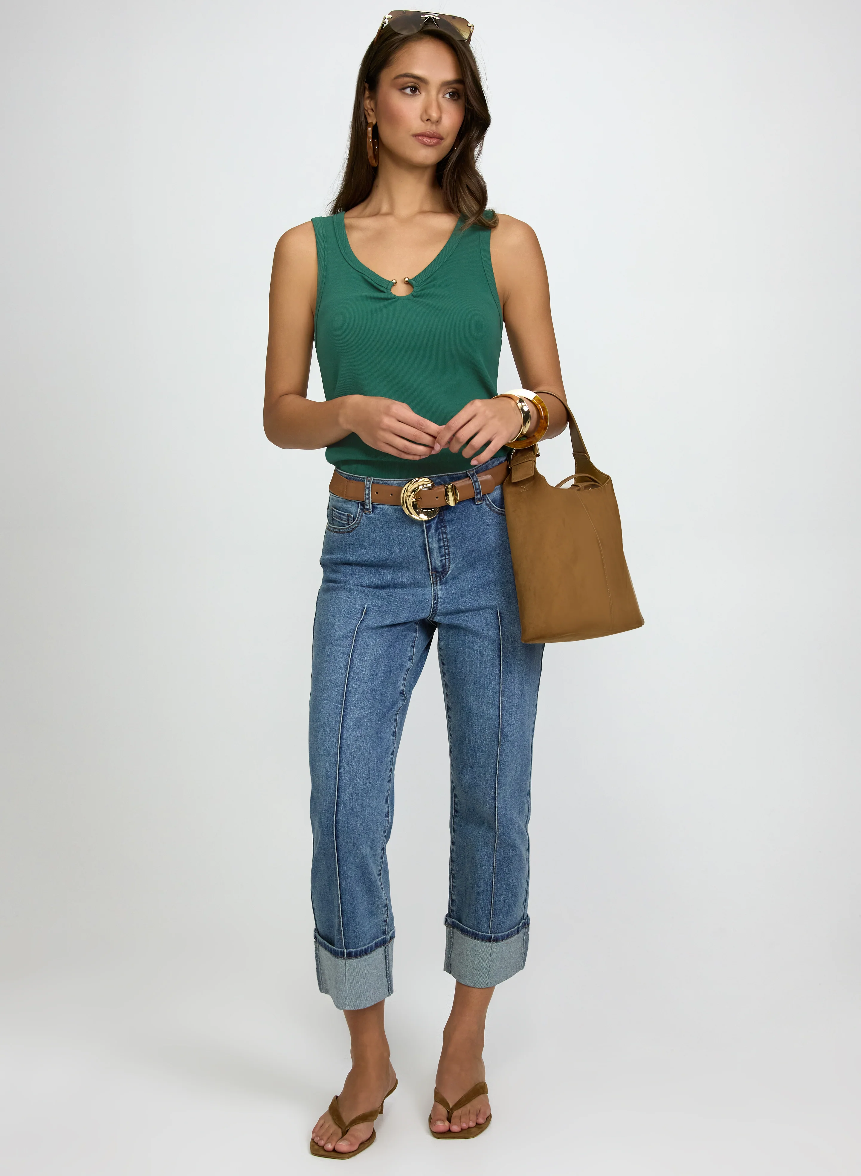 Rib Knit Cotton Cami - Image 3