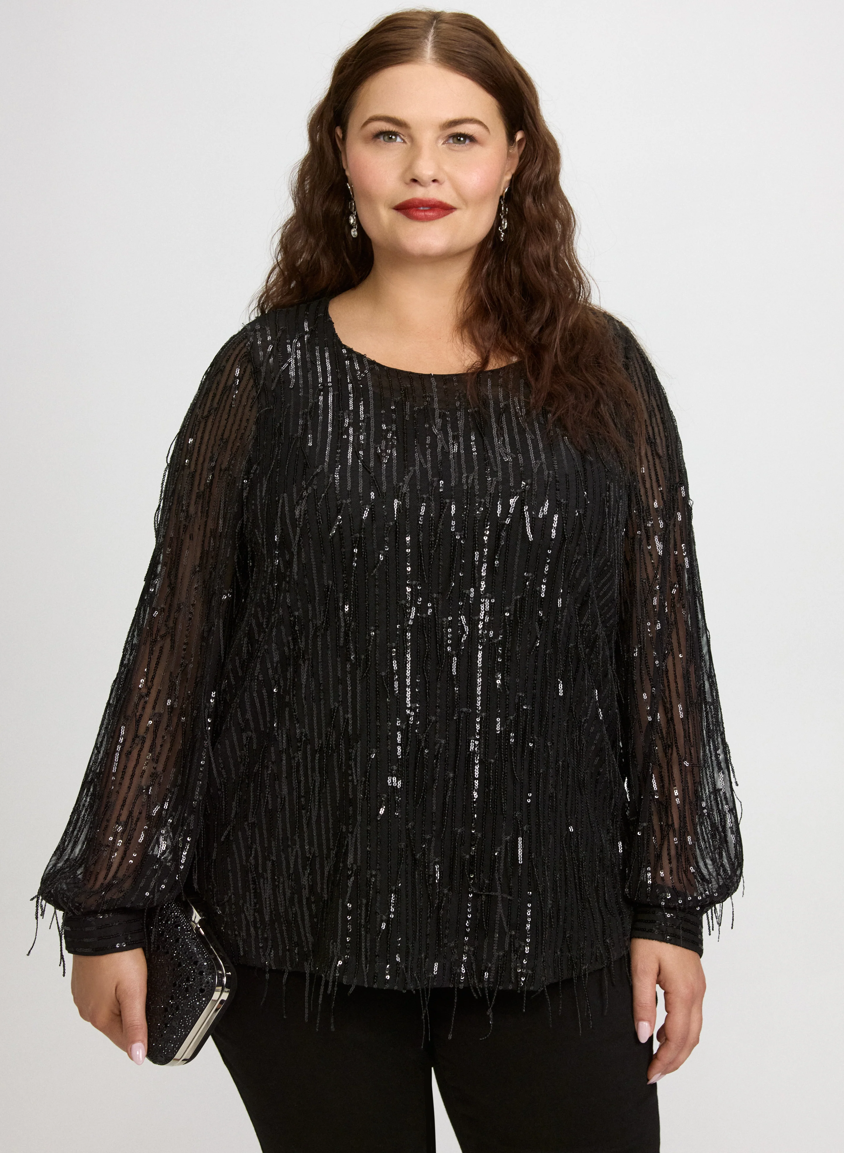 Sequin Fringe Top