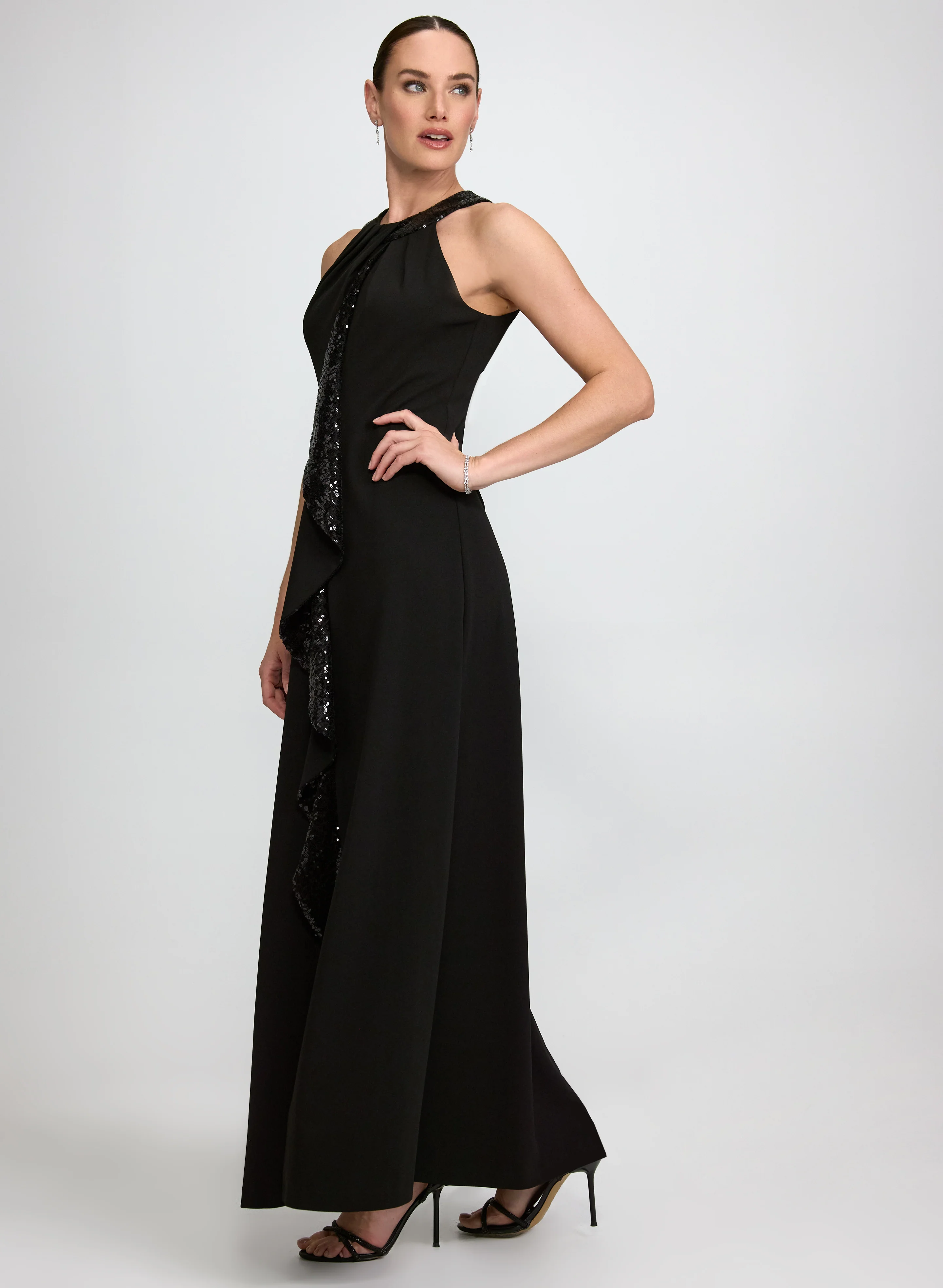 Sequined Waterfall Ruffle Dress - Image 2