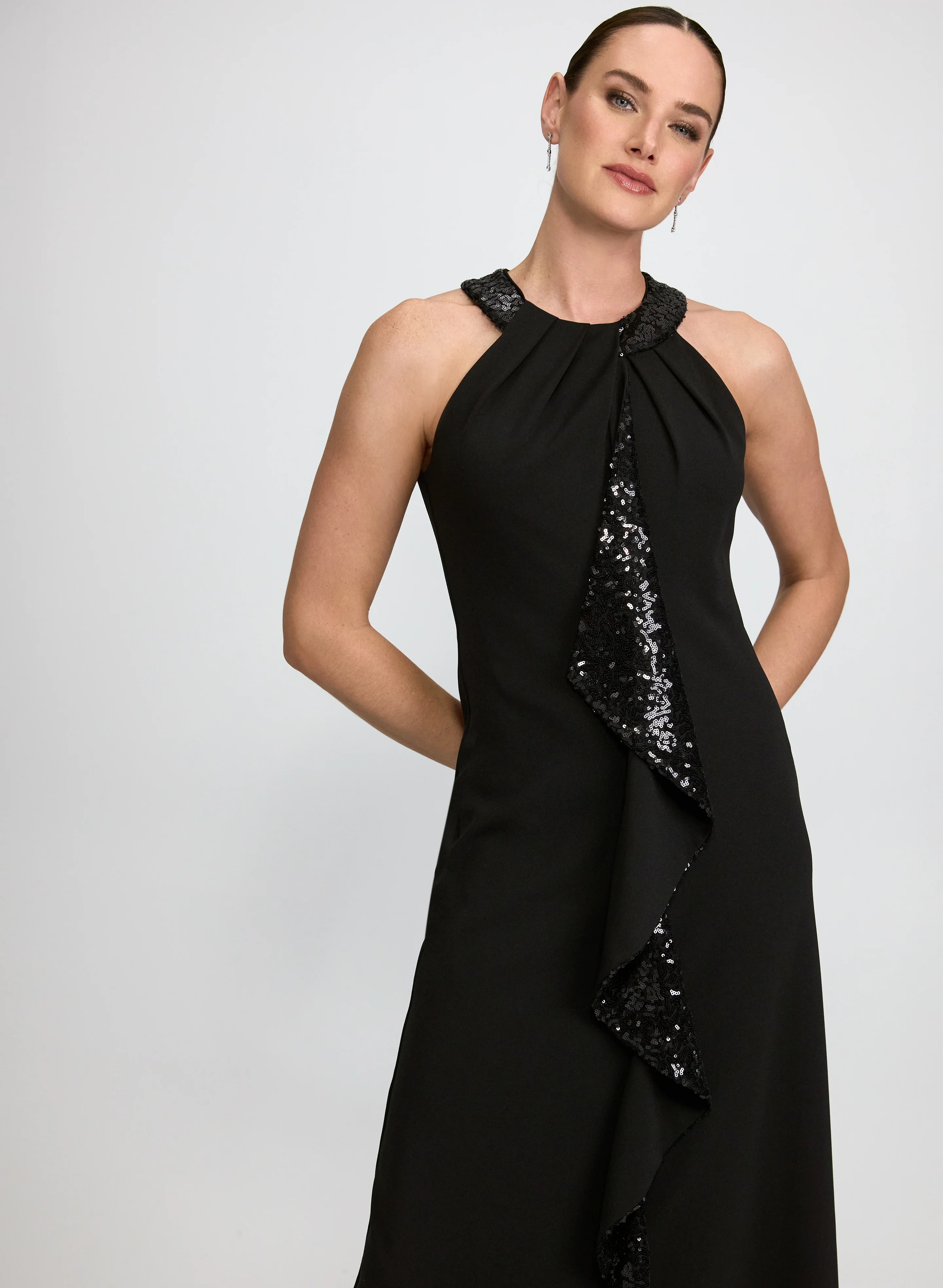 Sequined Waterfall Ruffle Dress - Image 4
