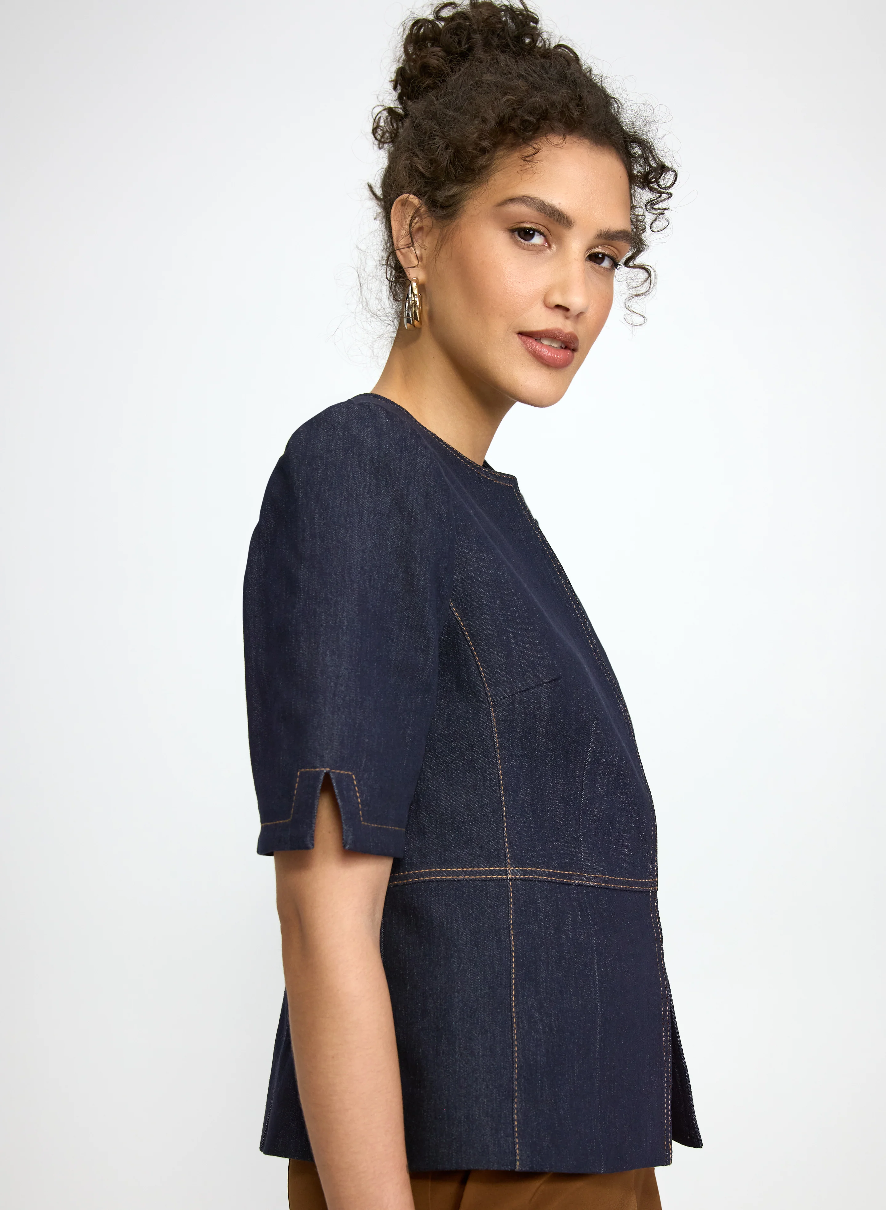Denim Hook-Front Jacket - Image 3