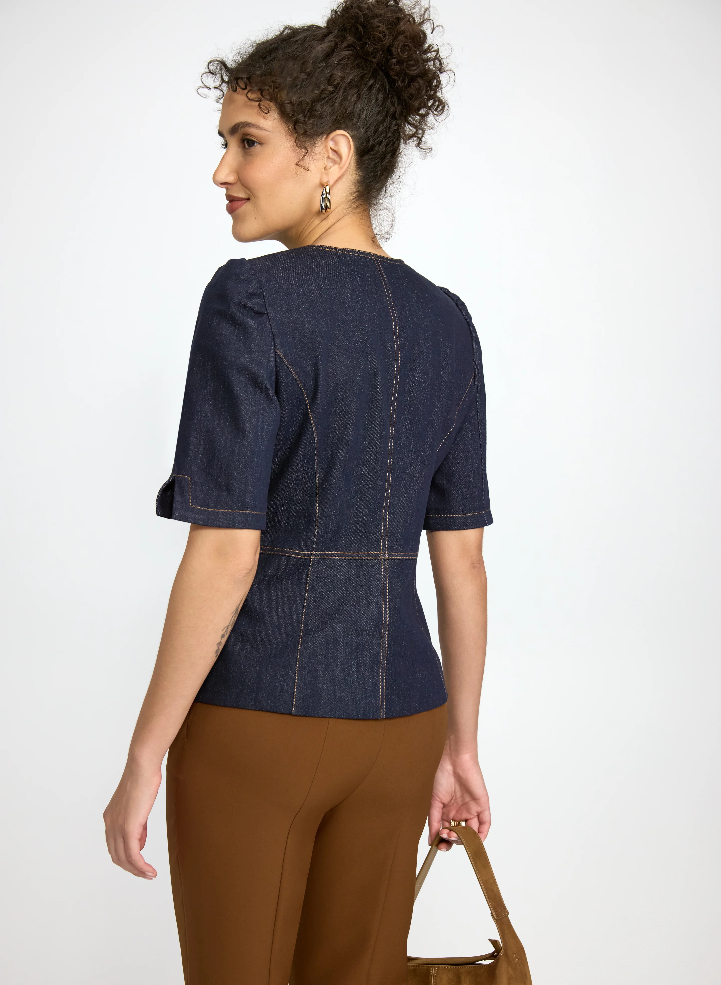 Denim Hook-Front Jacket - Image 4
