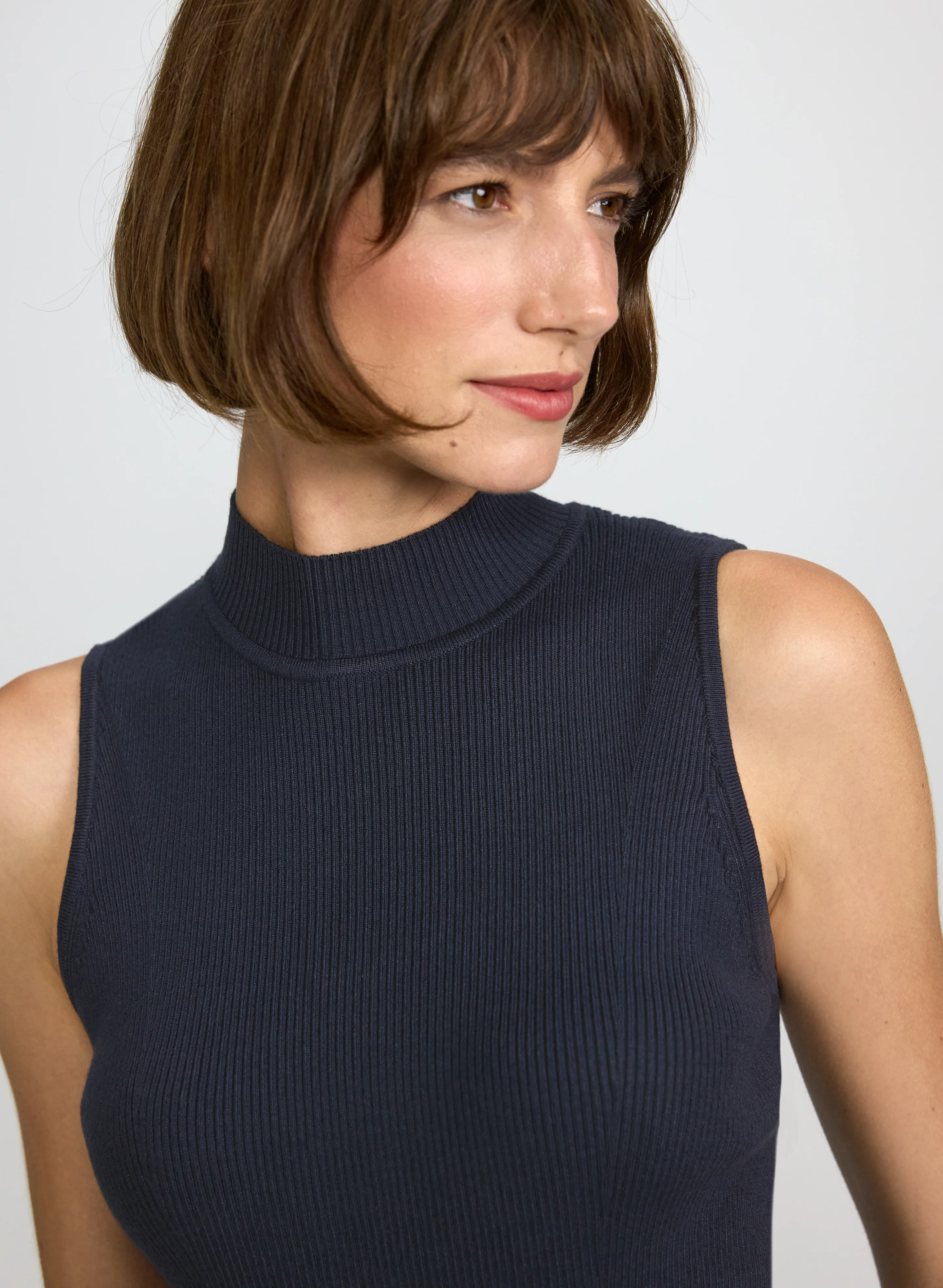 Sleeveless Mock Neck Knit - Image 4